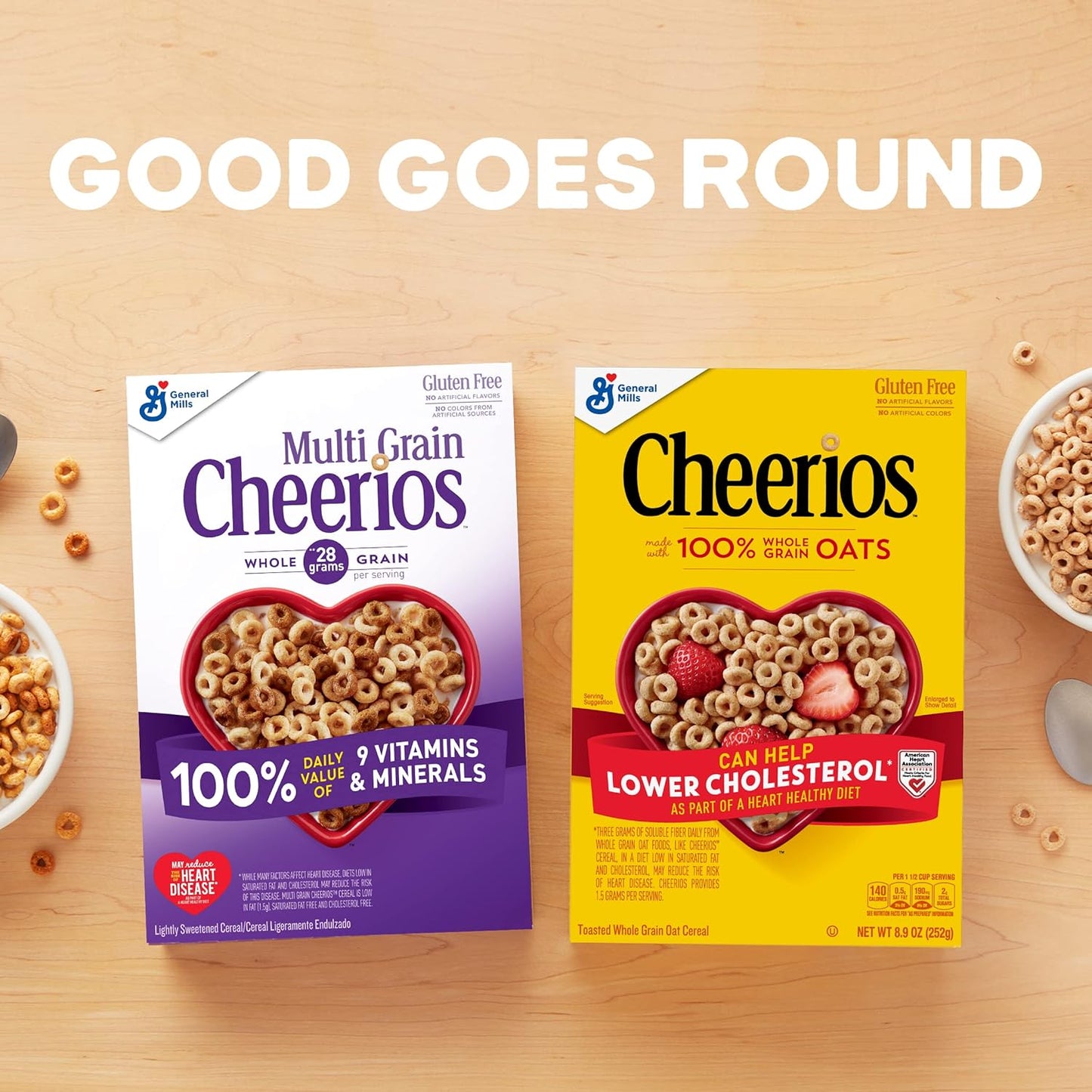 Multi Grain Cheerios, Heart Healthy Breakfast Cereal, Gluten Free, Family Size, 18 Oz