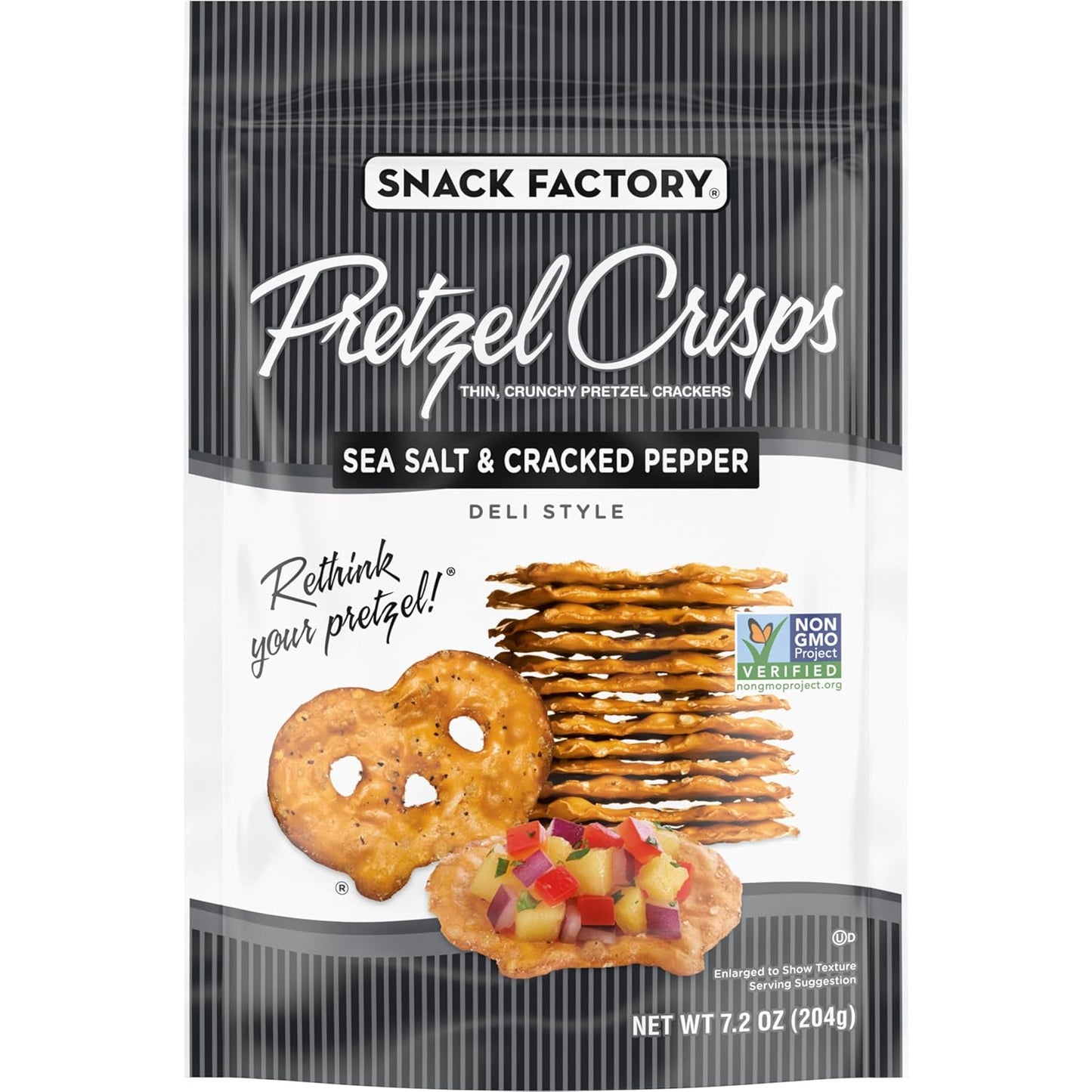 Snack Factory Buffalo Wing Pretzel Crisps, Non-Gmo, 7.2 OZ Resealable Bag