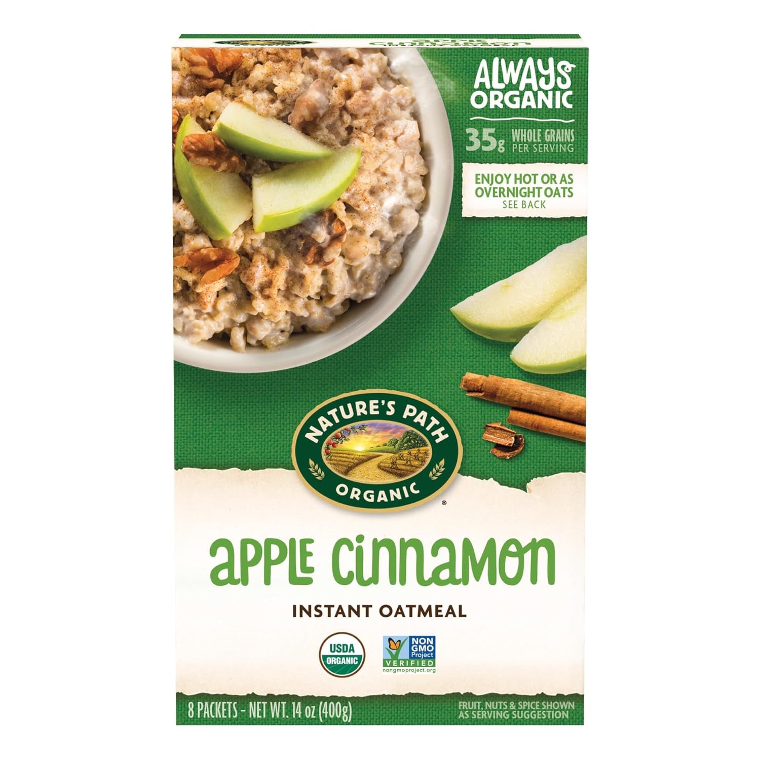 Nature'S Path Organic Apple Cinnamon Oatmeal, 14 Oz (Pack of 6), Non-Gmo - Big Mart USA