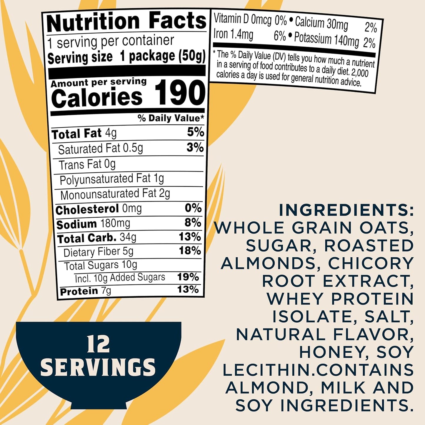 Quaker Instant Oatmeal Express Cups, Honey & Almonds, 1.76 Ounce (Pack of 12) - Big Mart USA