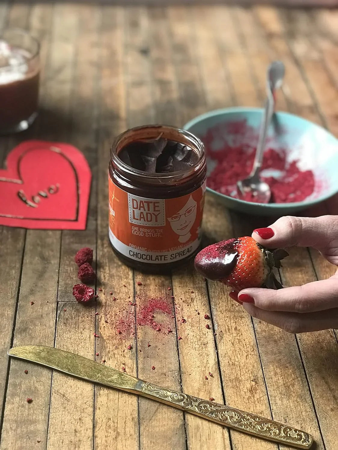 Date Lady Organic Chocolate Date Spread - Vegan, Paleo, Gluten-Free, Kosher, No Added Sugar or Preservatives (1 Jar) - Ideal for Dipping Fruit and Drizzling on Ice Cream - Big Mart USA