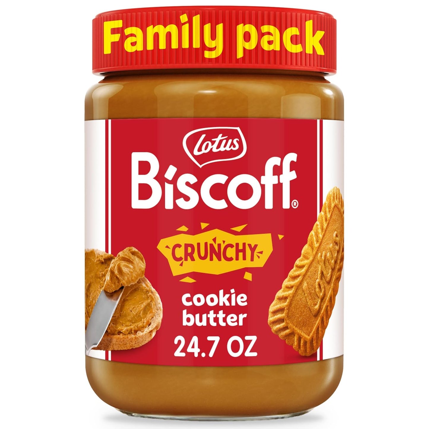 Lotus Biscoff Cookie Butter Spread, Crunchy, Non GMO + Vegan, 24.7Oz