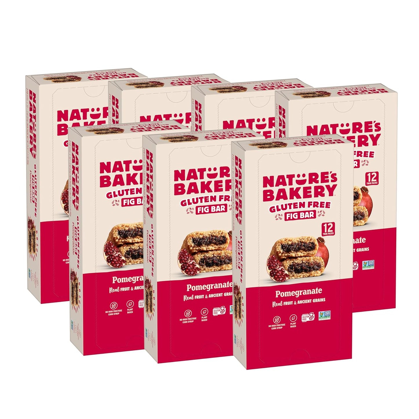 Nature’S Bakery Gluten Free Fig Bars, Raspberry, Real Fruit, Vegan, Non-Gmo, Snack Bar, 6 Boxes with 6 Twin Packs (36 Twin Packs) - Big Mart USA