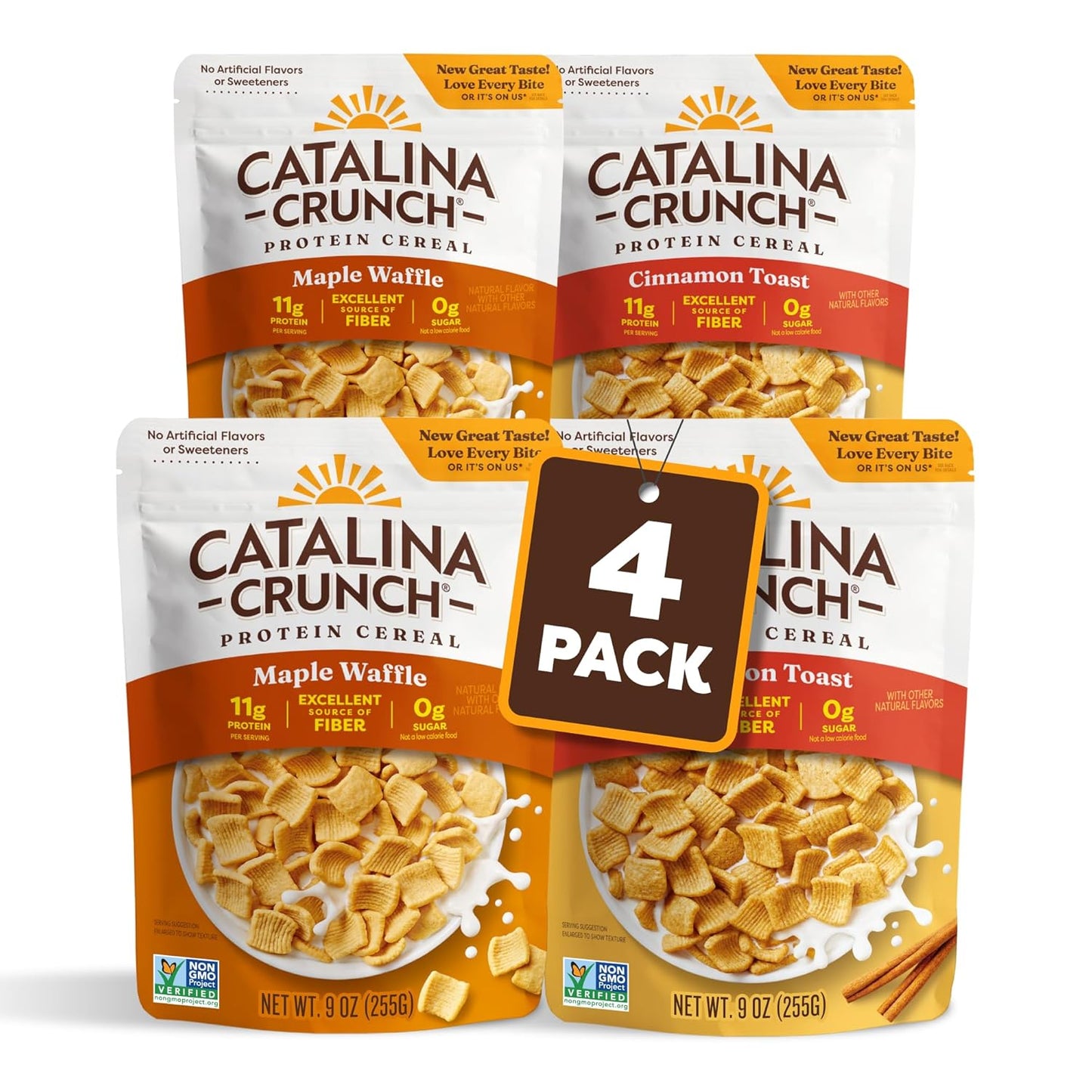 Catalina Crunch Protein Cereal - Sugar-Free Breakfast Option with 11g of Protein, Gluten-Free and Keto-Friendly, Variety Pack of 6 Flavors (Pack of 6) - Packaging May Vary - Big Mart USA