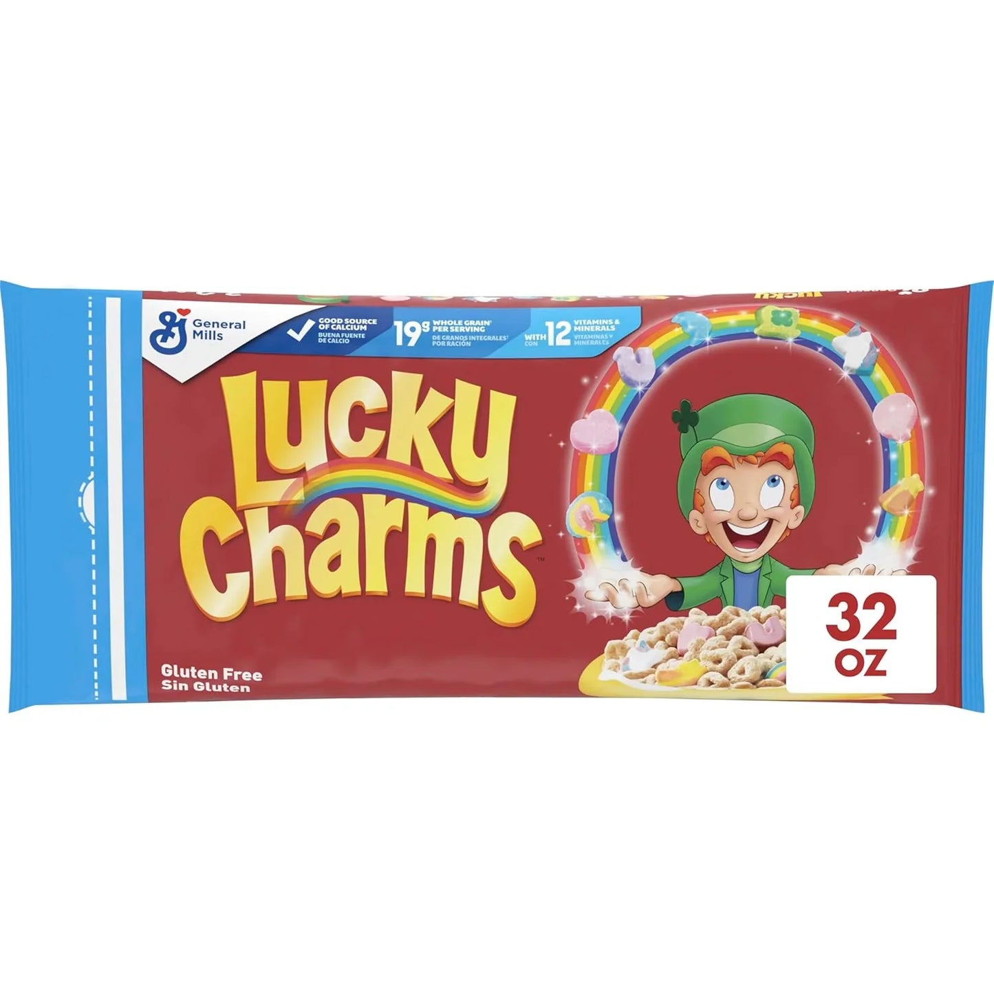 Indulge in Lucky Charms Gluten-Free Cereal with Limited Edition Jumbo Rainbows - A Wholesome Breakfast Delight for Kids, 10.5 Oz - Big Mart USA
