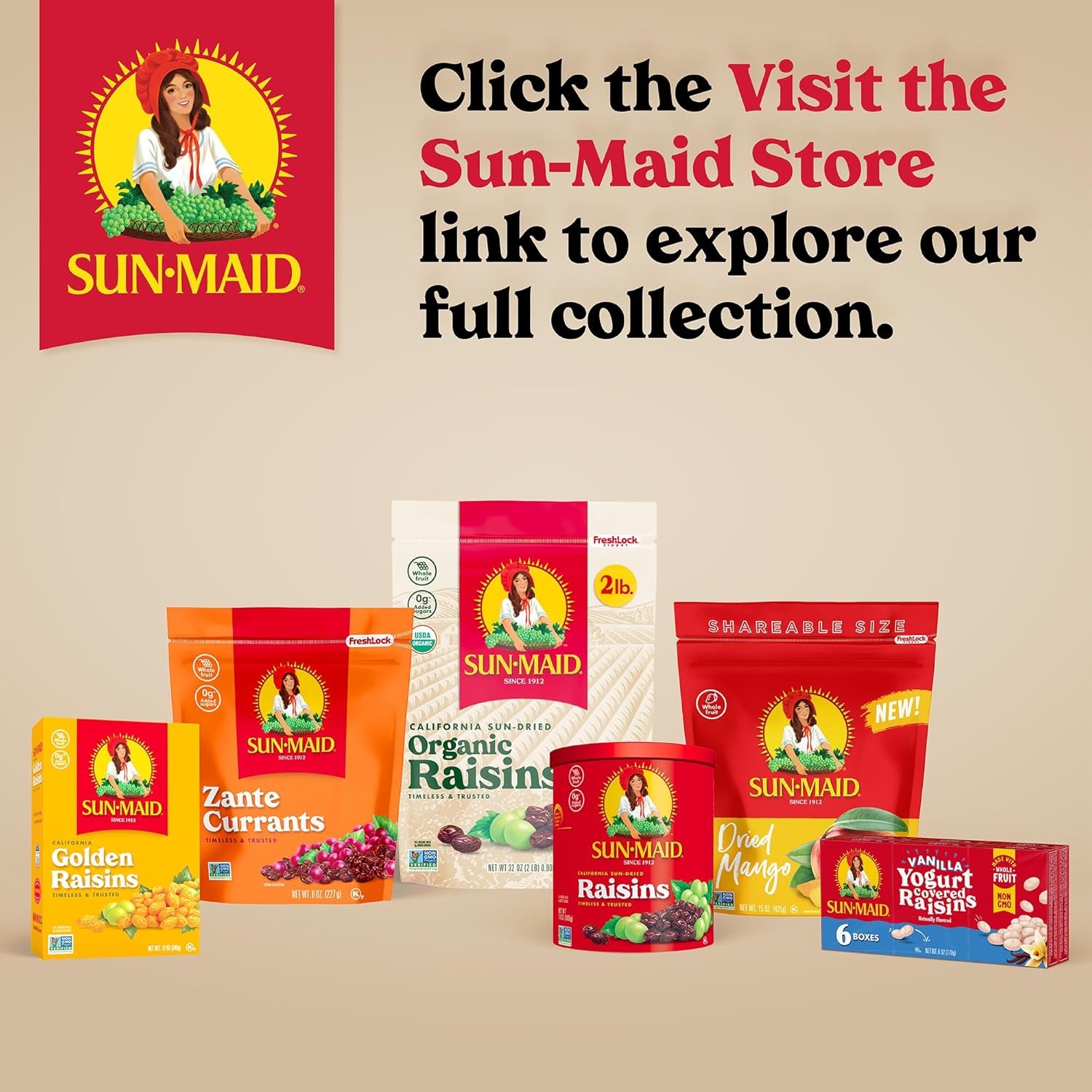 Sun-Maid Deglet Noor Pitted Dried Dates - (4 Pack) 8 Oz Resealable Bag - Pitted Deglet Noor Dates Dried Fruit Snack for Lunches, Snacks, and Natural Sweeteners - Big Mart USA