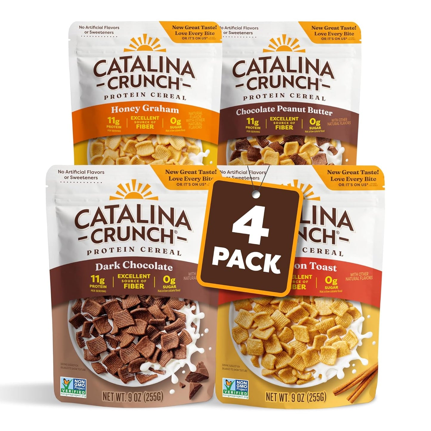 Catalina Crunch Protein Cereal - Sugar-Free Breakfast Option with 11g of Protein, Gluten-Free and Keto-Friendly, Variety Pack of 6 Flavors (Pack of 6) - Packaging May Vary - Big Mart USA