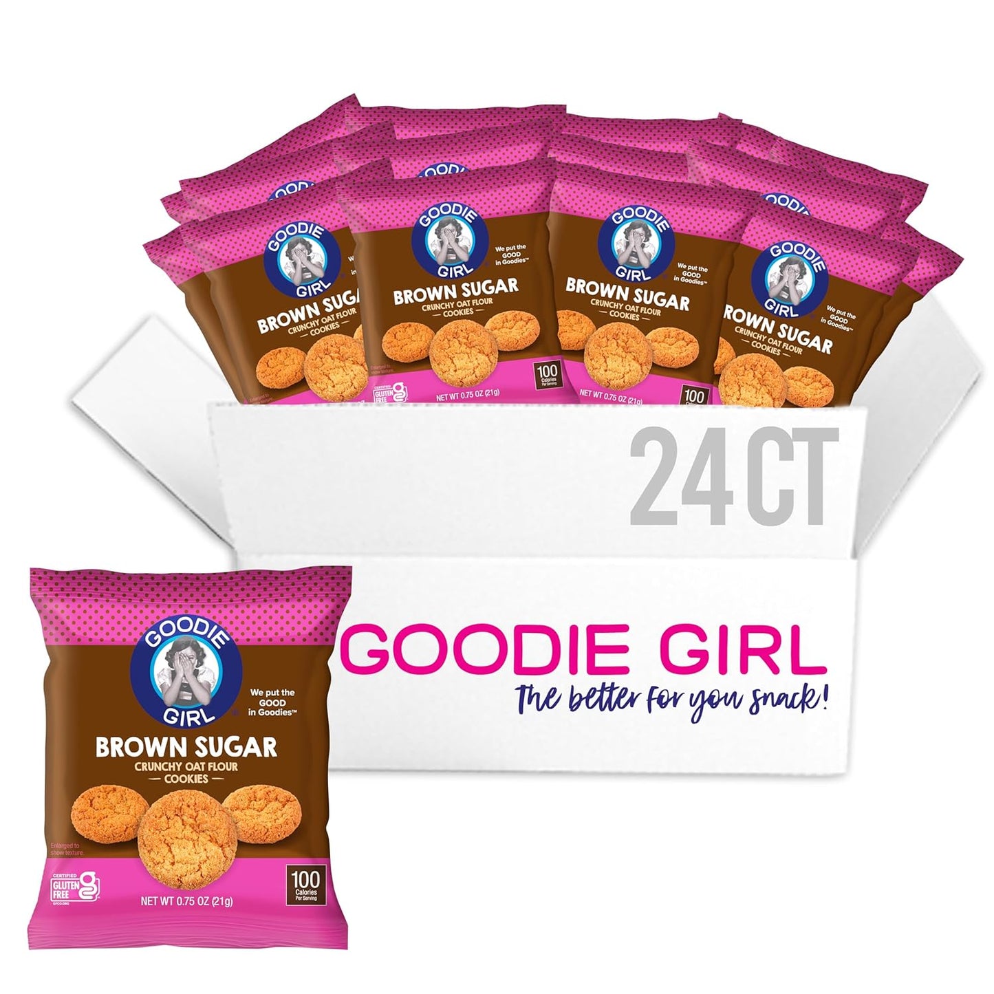 Goodie Girl, Mini Brown Sugar Cookie Snack Packs | Gluten Free, Peanut Free | 100 Calories (10 Pack)