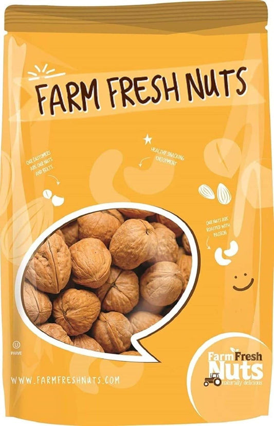 In Shell Walnuts (2 Lbs.) - Large Natural California Walnuts - Great Source of Omega 3 - Fresh New Crop - Bursting with Flavor - Farm Fresh Nuts Brand - Big Mart USA