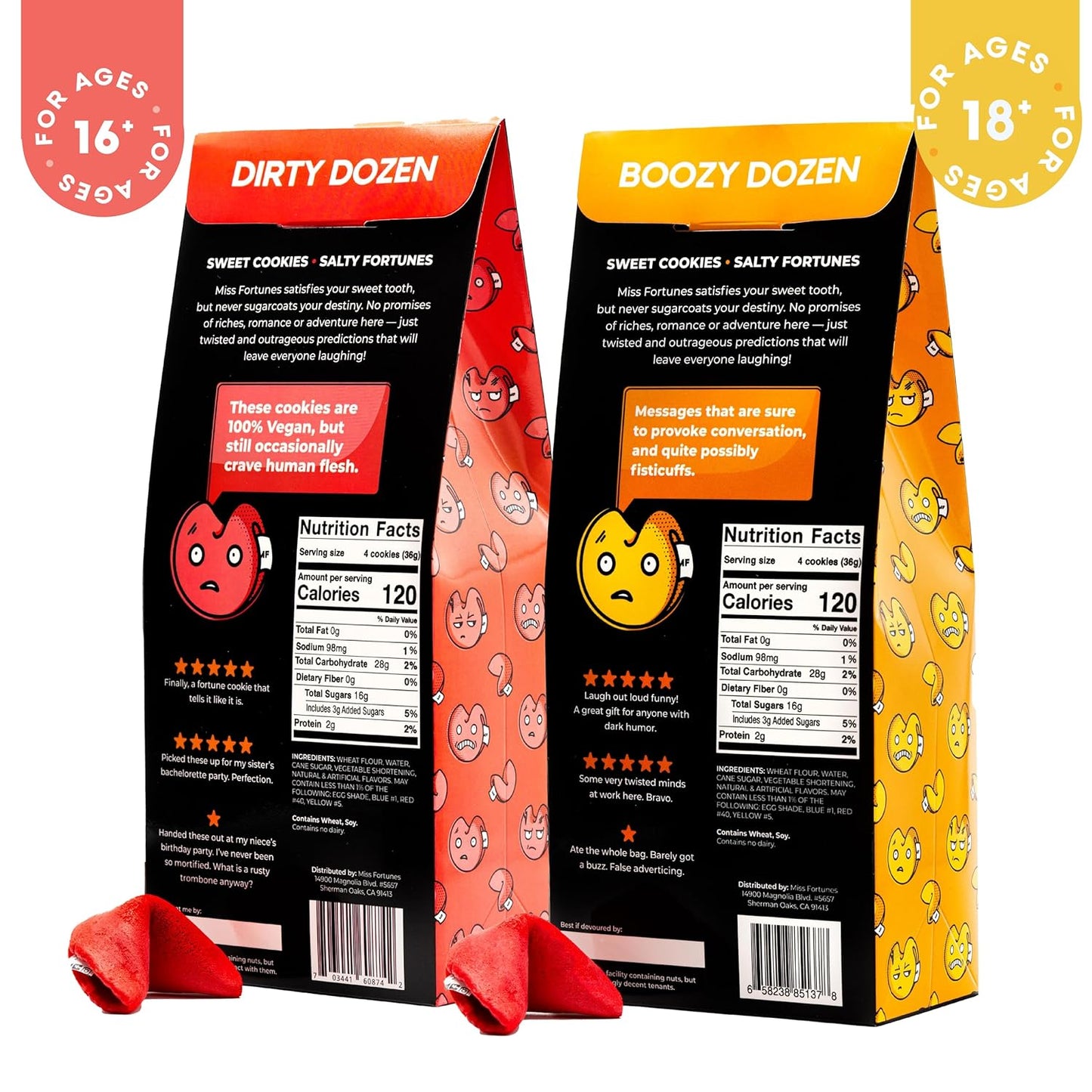 Miss Fortunes, Funny Fortune Cookies, the Two-Pack Shakur (Multi-Pack of 2 Dozen Cookies) (Dirty Dozen + Boozy Dozen), 24.0 Count - Big Mart USA
