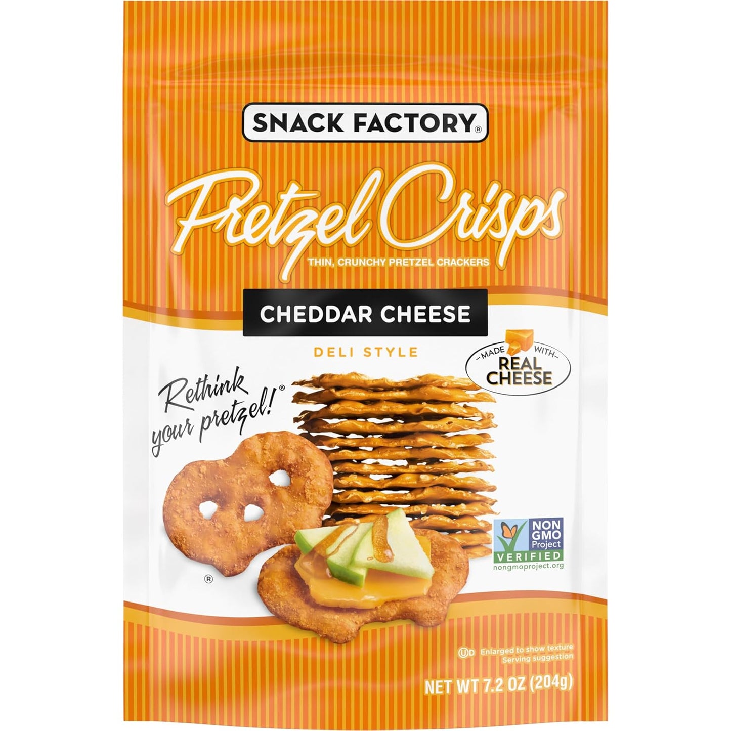 Snack Factory Buffalo Wing Pretzel Crisps, Non-Gmo, 7.2 OZ Resealable Bag