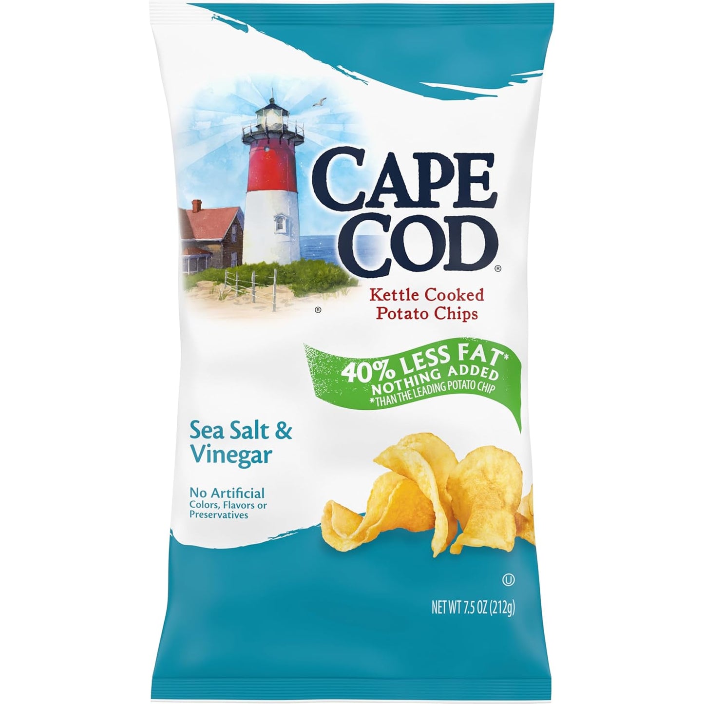 Cape Cod Sea Salt & Vinegar Chips, 7.5 Oz Bag - Big Mart USA