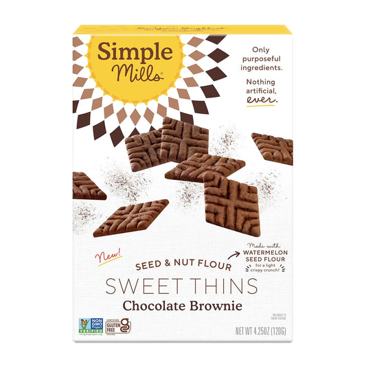 Simple Mills, Chocolate Brownie Cookies Thins, 4.25 Ounce - Big Mart USA