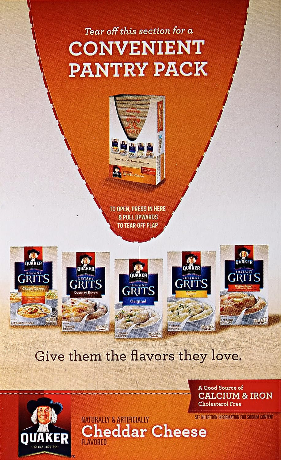 Quaker Instant Grits with Cheddar Cheese, 12 Count - Big Mart USA