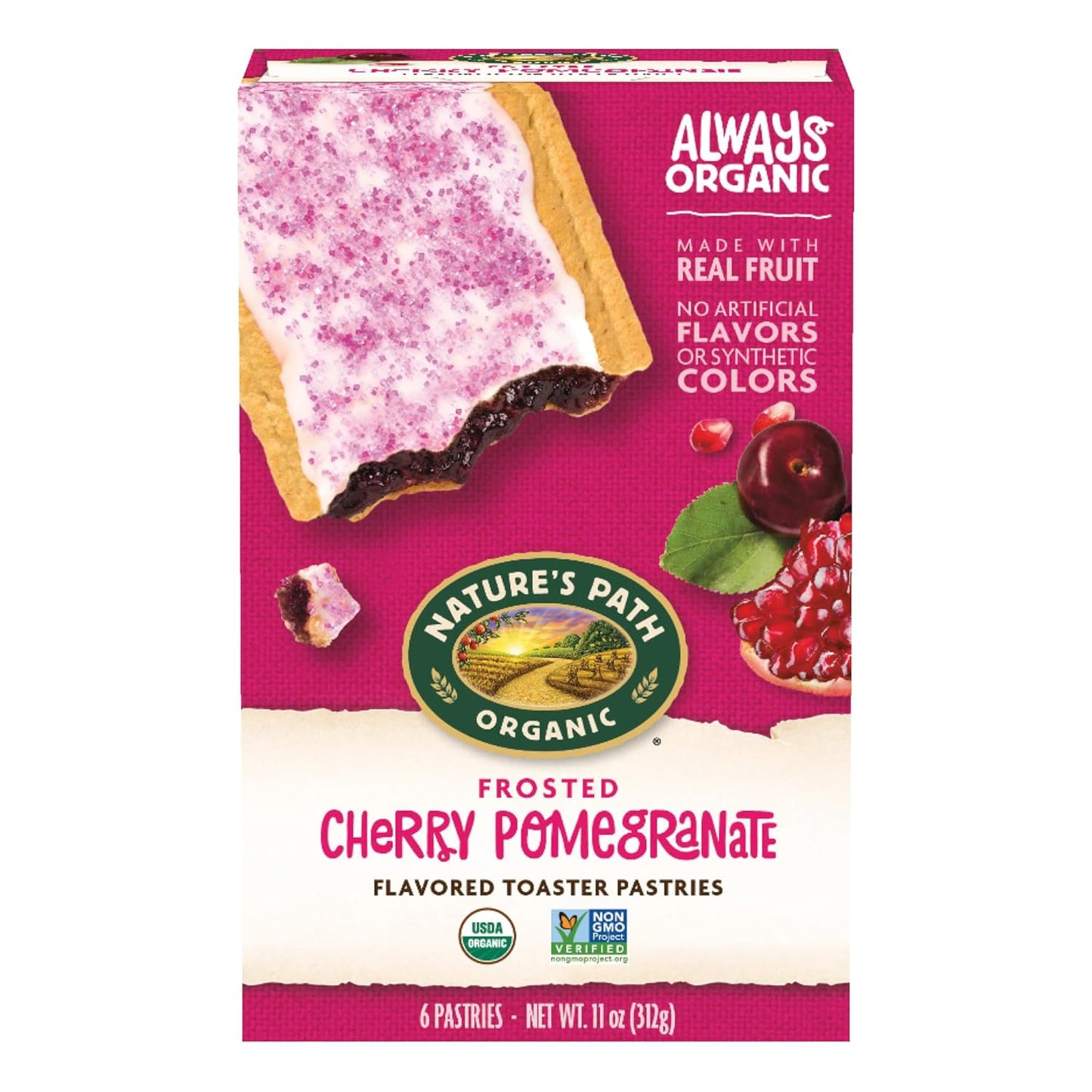 Nature’S Path Organic Frosted Berry Strawberry Toaster Pastries, 11 Ounce (Pack of 12), Non-Gmo, Made with Real Strawberries