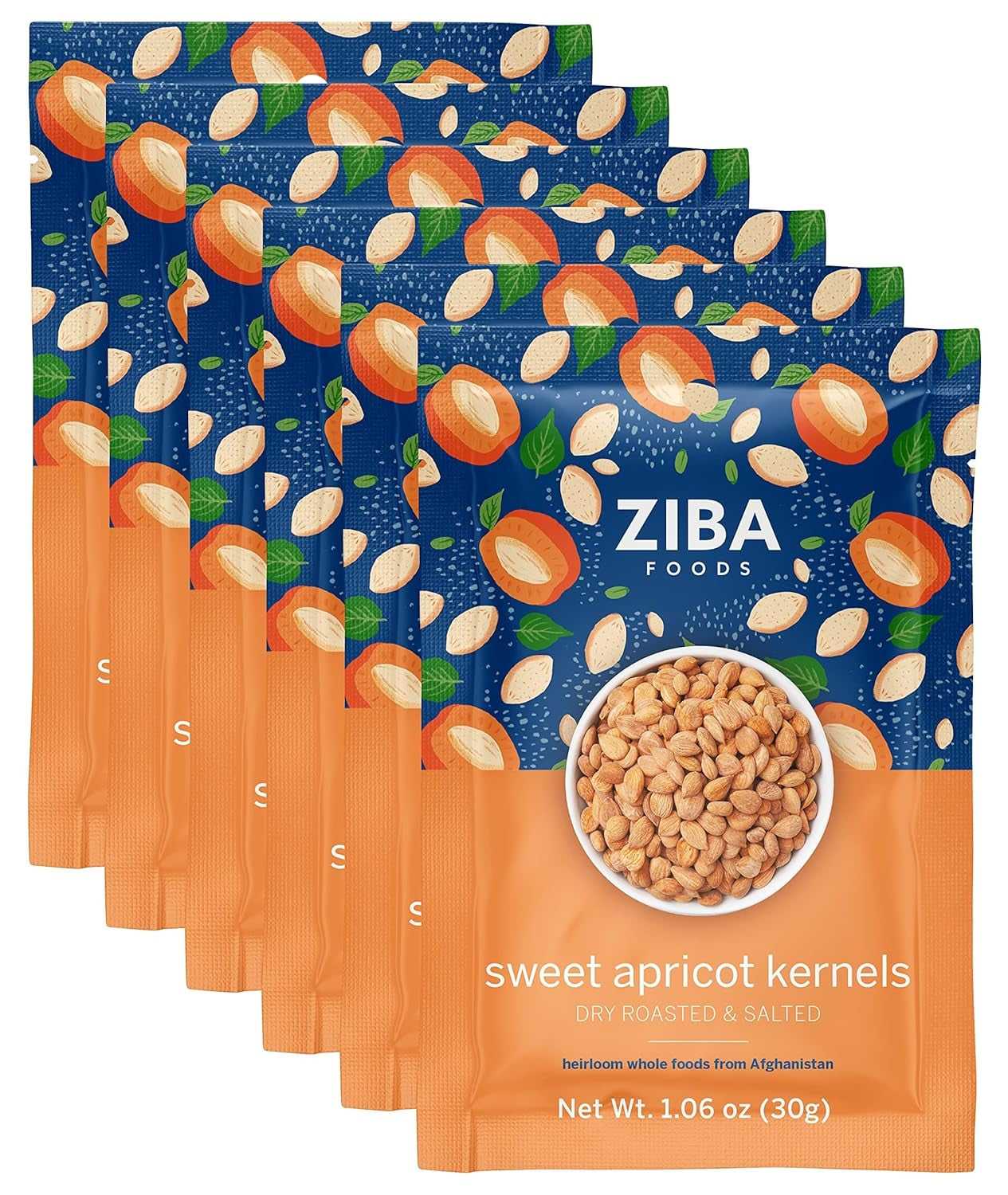 Ziba Foods Sweet Apricot Kernels | 5.3 Oz | Non-Gmo & Vegan Dried Apricot Seeds Whole 30 Friendly & Keto, Paleo, Dry Roasted Superseed | Wild Grown Apricot Kernel High in Protein and Omega 3S - Big Mart USA