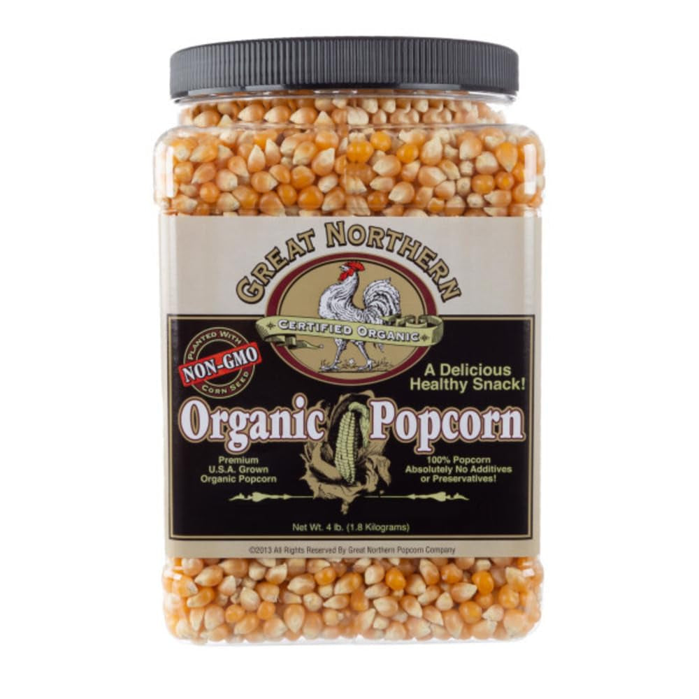 Organic Popcorn Kernels - 7Lbs Resealable Bulk Jug of Gourmet Popping Corn for Microwave, Stovetop, and Popper Machines by Great Northern Popcorn - Big Mart USA