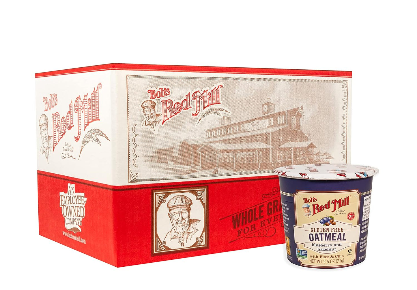 Bob'S Red Mill Classic Oatmeal Cup, 1 Cup (Pack of 12) - Non GMO, Organic, Whole Grain, Vegan, Kosher - Big Mart USA