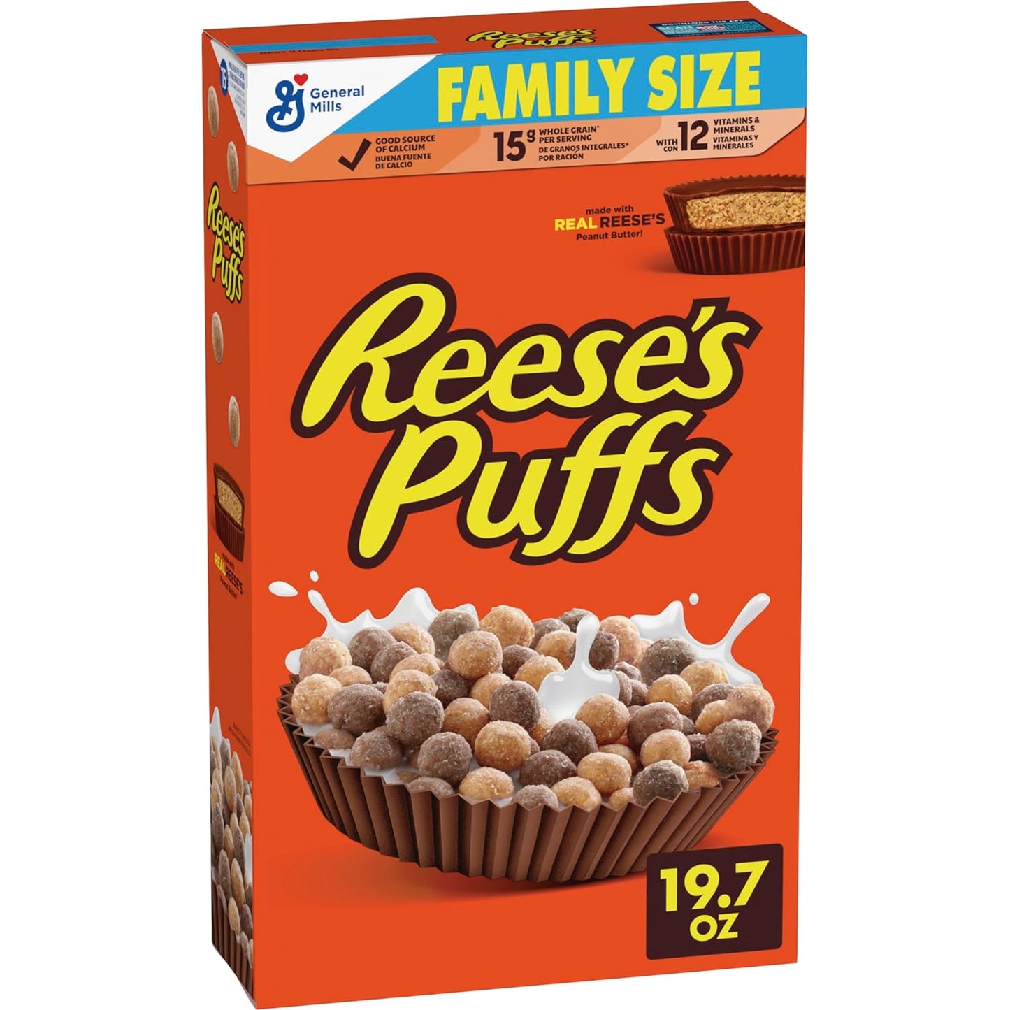REESE'S PUFFS Breakfast Cereal, Chocolatey Peanut Butter Cereal, 11.5 Oz