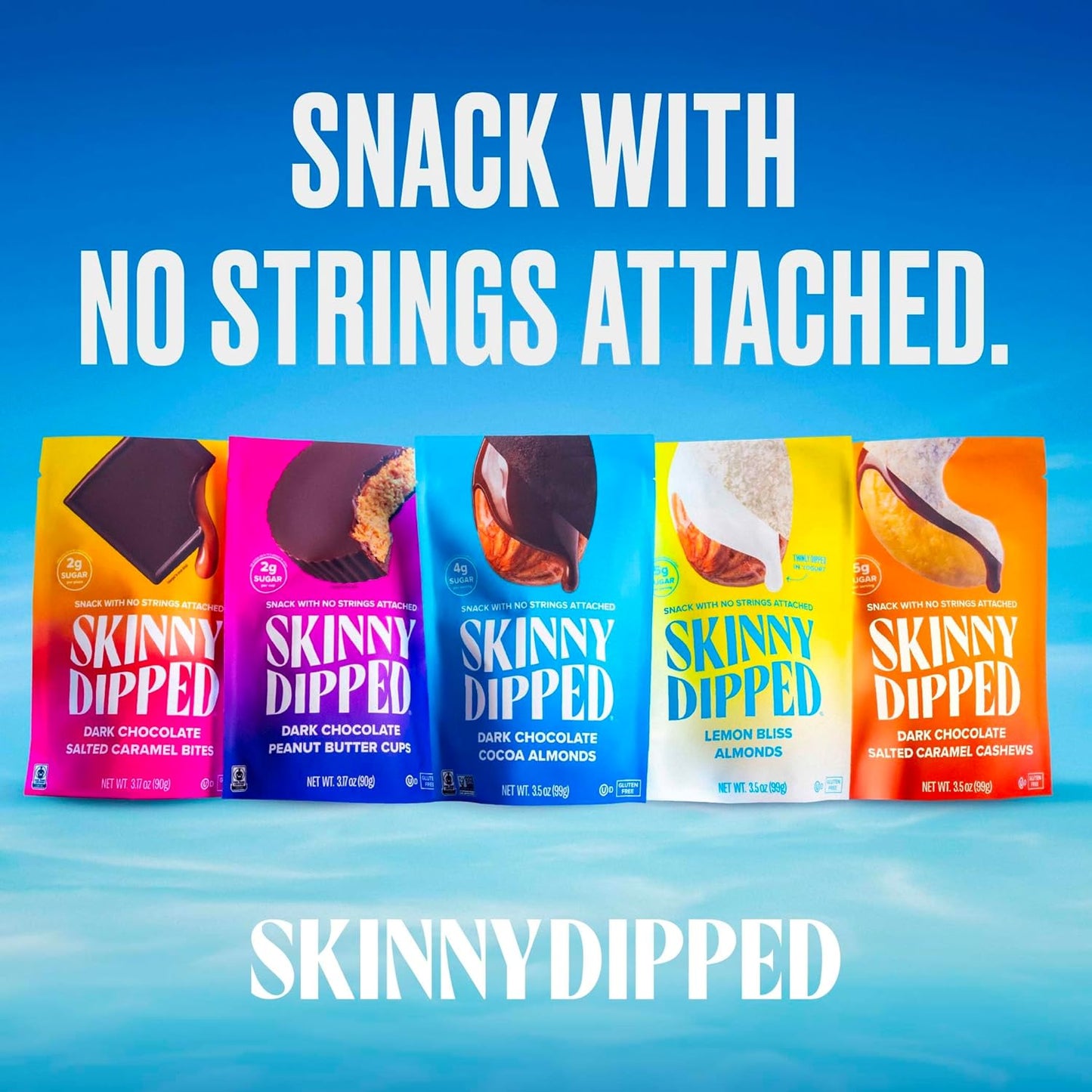 Skinnydipped Dark Chocolate Cocoa Almonds, Healthy Snack, Plant Protein, Gluten Free, 0.46 Oz Mini Bags, Pack of 24 - Big Mart USA