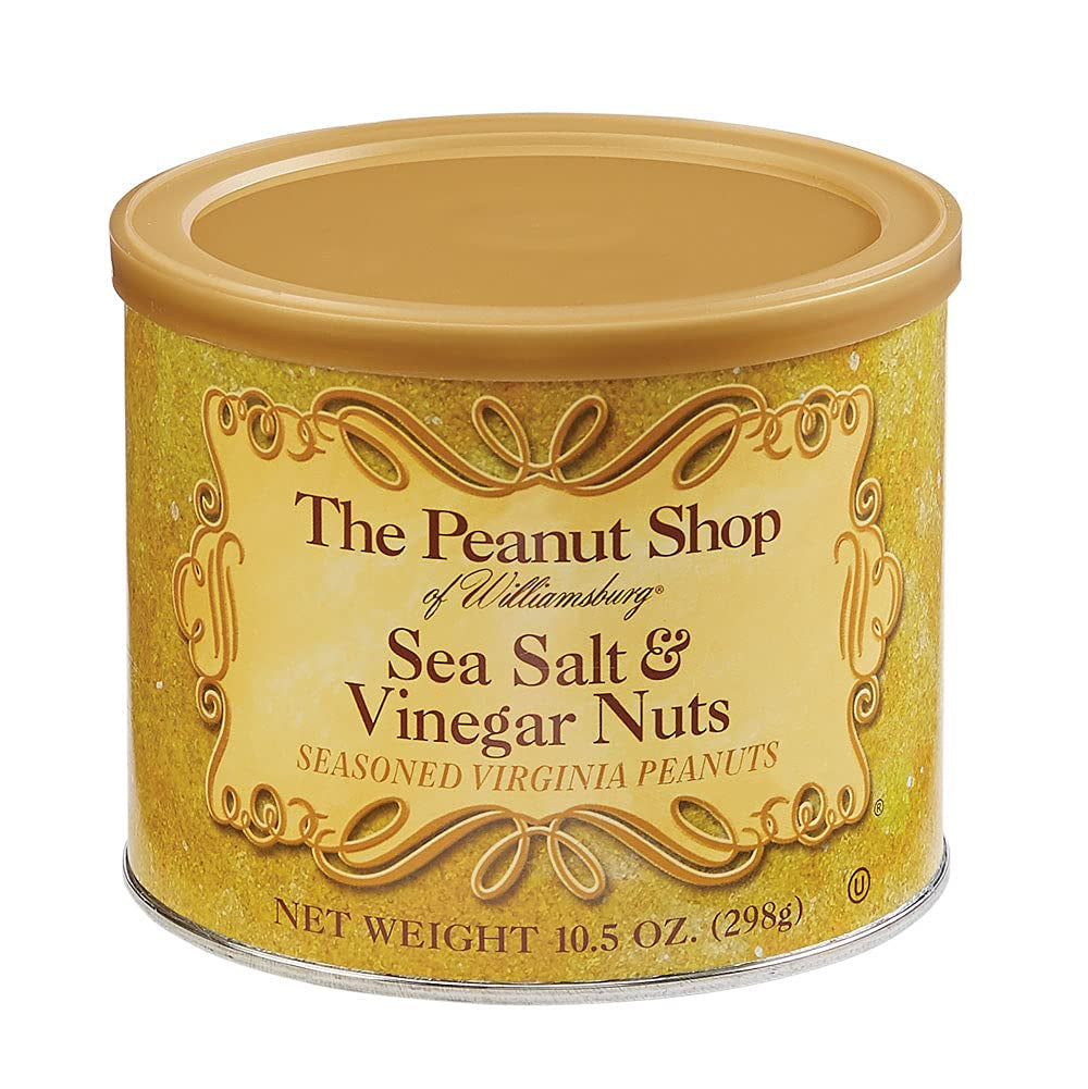 The Peanut Shop of Williamsburg Extra-Large Handcooked Lightly Salted Virginia Peanuts Williamsburg Peanuts Non-Gmo Kosher Gluten-Free No Preservatives - 32 Oz Tin