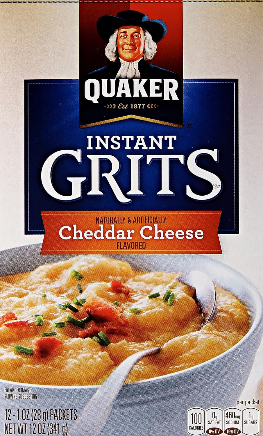 Quaker Instant Grits with Cheddar Cheese, 12 Count - Big Mart USA