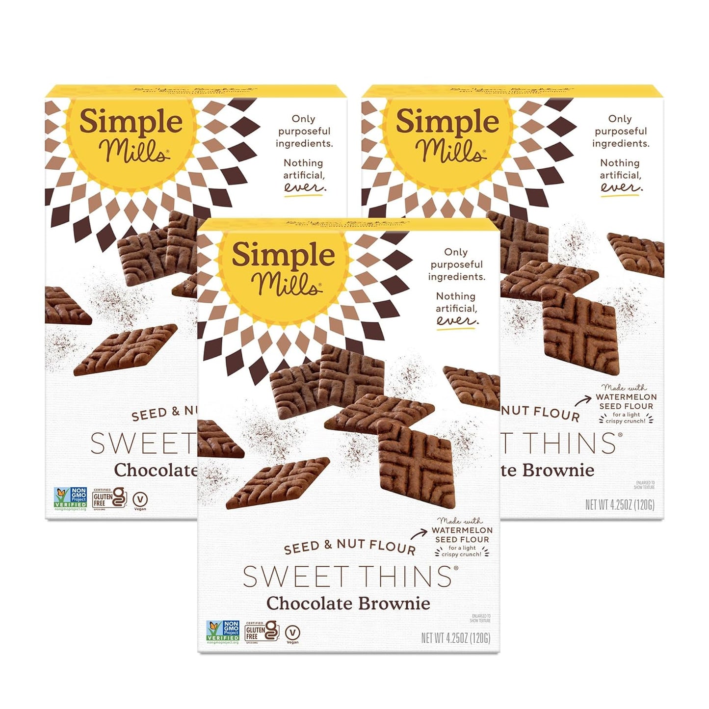 Simple Mills, Chocolate Brownie Cookies Thins, 4.25 Ounce - Big Mart USA