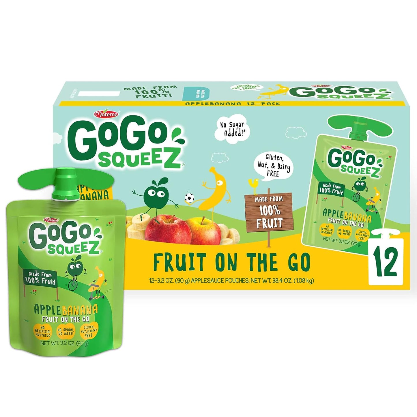 Gogo Squeez Applesauce, Apple Cinnamon, 3.2 Oz, 4 Ct