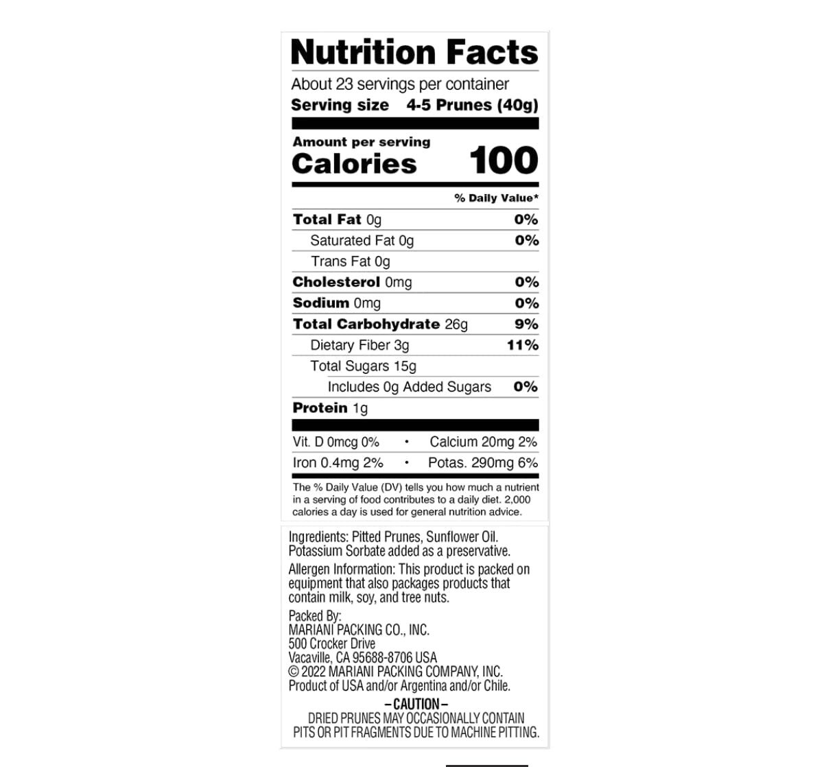 Mariani | Pitted Prunes | Dried Fruit | Healthy, Vegan, Gluten Free Snack for Kids & Adults | No Sugar Added | 32 Ounces (Pack of 1) - Resealable Bag