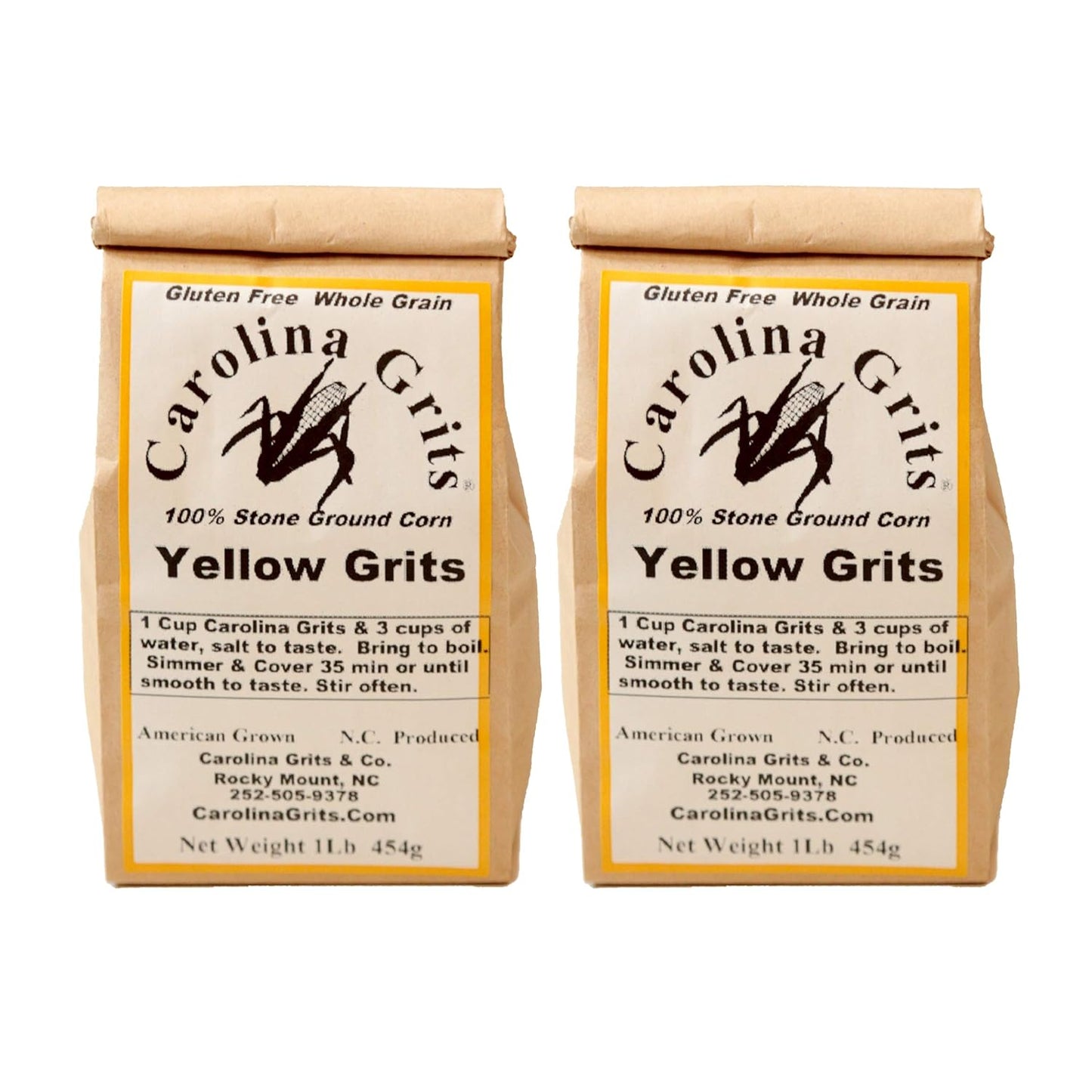 Carolina Grits Company Traditionally Stone Ground Carolina White Grits, Whole Grain, Gluten Free and Non-Gmo (White, 1 Pack (16 Ounces))
