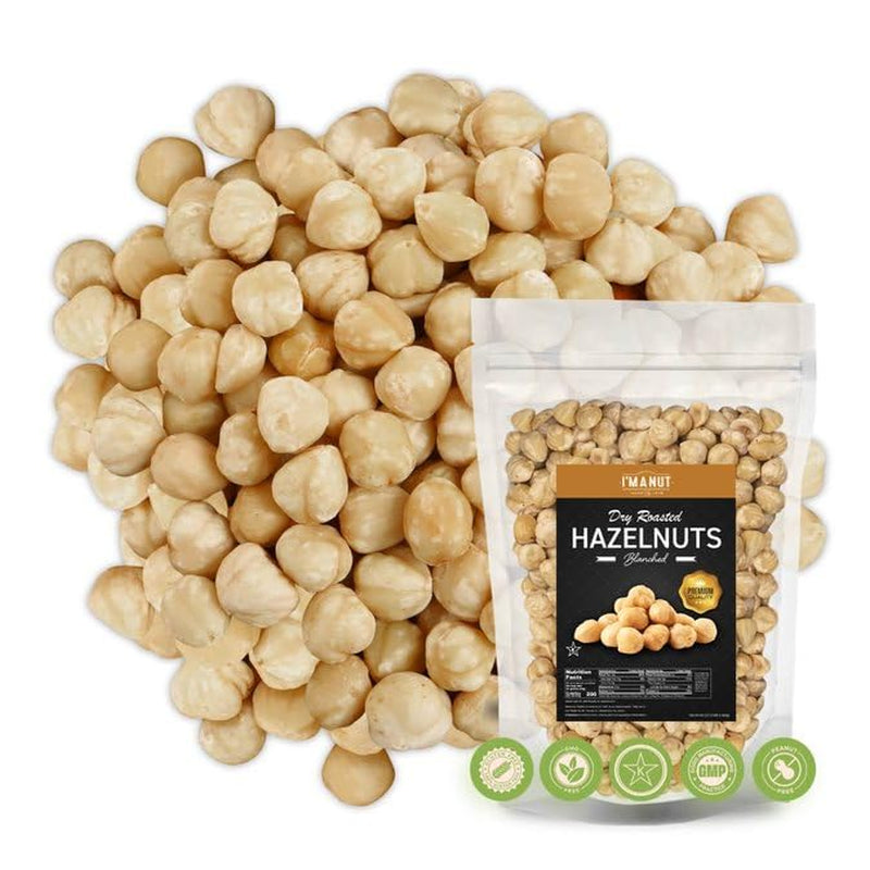 Premium Natural Toasted Hazelnuts, 16Oz (1 Lb) - Small Batch Roasted, Blanched, Non-Gmo, Batch-Tested Gluten & Peanut-Free, Vegan, Keto-Friendly, No Preservatives