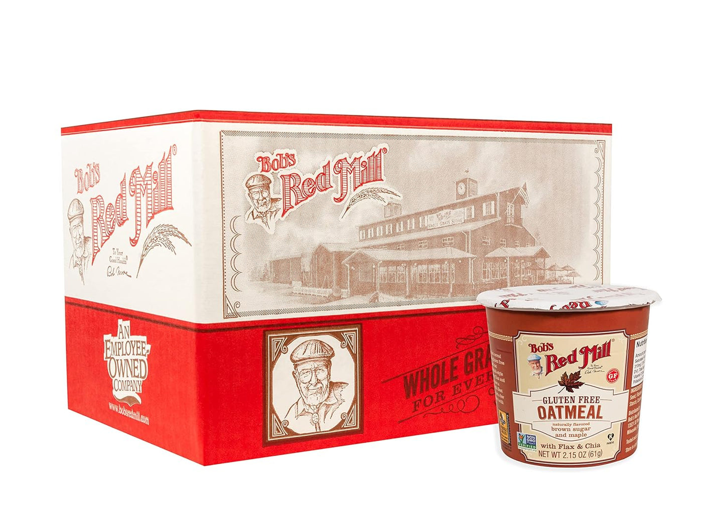 Bob'S Red Mill Classic Oatmeal Cup, 1 Cup (Pack of 12) - Non GMO, Organic, Whole Grain, Vegan, Kosher - Big Mart USA