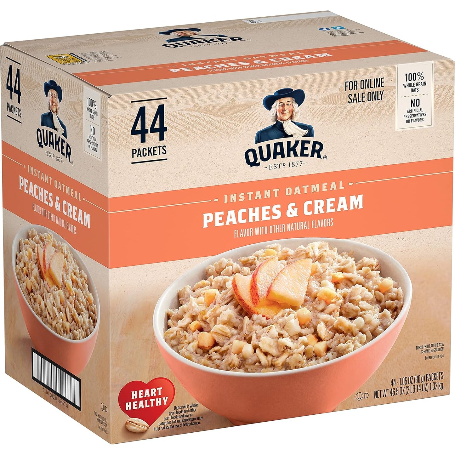 Quaker Instant Oatmeal, 4 Flavor Variety Pack, Individual Packets, 48 Count
