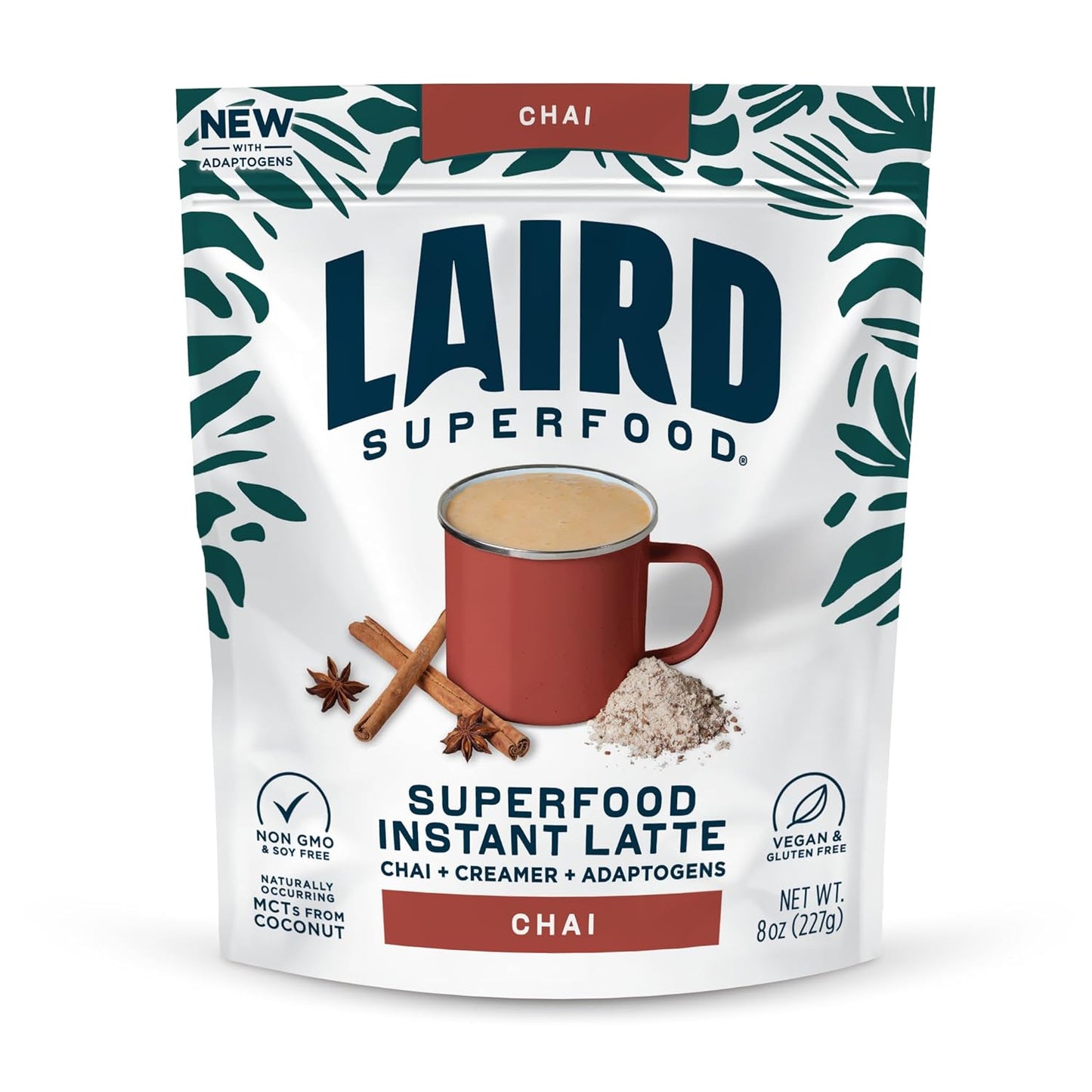 Laird Superfood Instant Latte Sweet & Creamy, Non-Dairy, Superfood Creamer, Gluten Free, Non-Gmo, Vegan, 15Pk Sachets