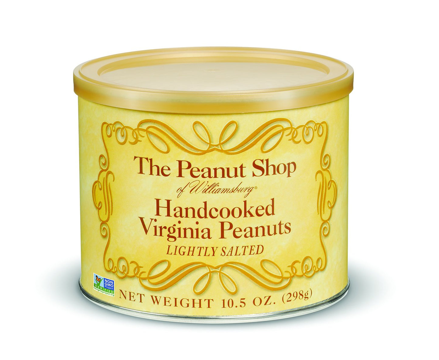 The Peanut Shop of Williamsburg Extra-Large Handcooked Lightly Salted Virginia Peanuts Williamsburg Peanuts Non-Gmo Kosher Gluten-Free No Preservatives - 32 Oz Tin