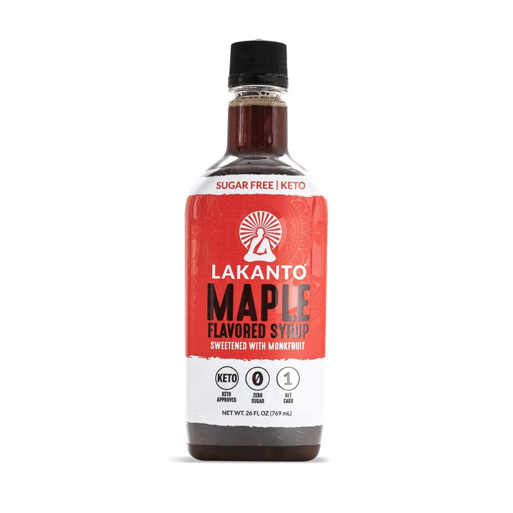 Lakanto Sugar Free Maple Syrup with Monk Fruit & Erythritol for Pancakes, Waffles, Oatmeal, Coffee, Tea, Granola, Frosting & Dressing, Zero Sugar, Keto, Vegan, Gluten Free, 1 G Net Carbs, 13 Fl Oz