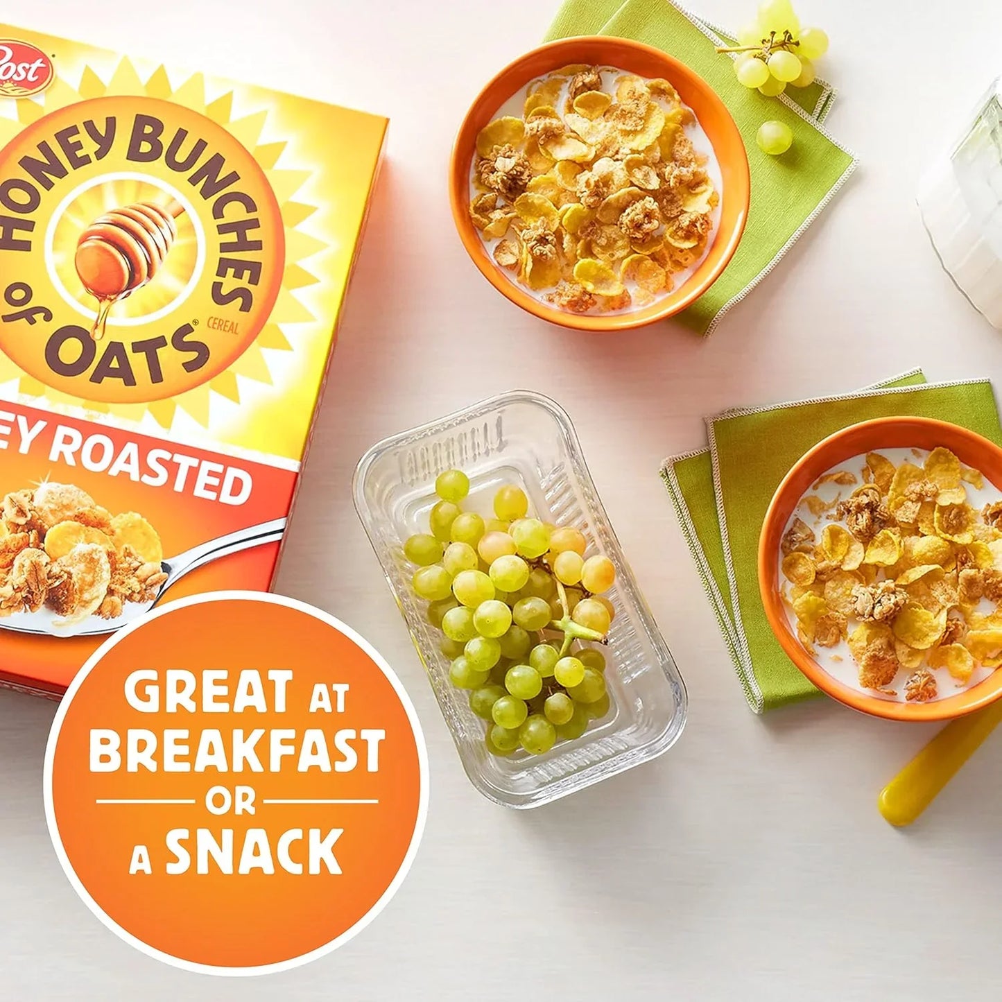 Honey Bunches of Oats Crunchy Honey Roasted Cereal - 18 Ounce Box of Deliciously Nutritious Breakfast - Big Mart USA