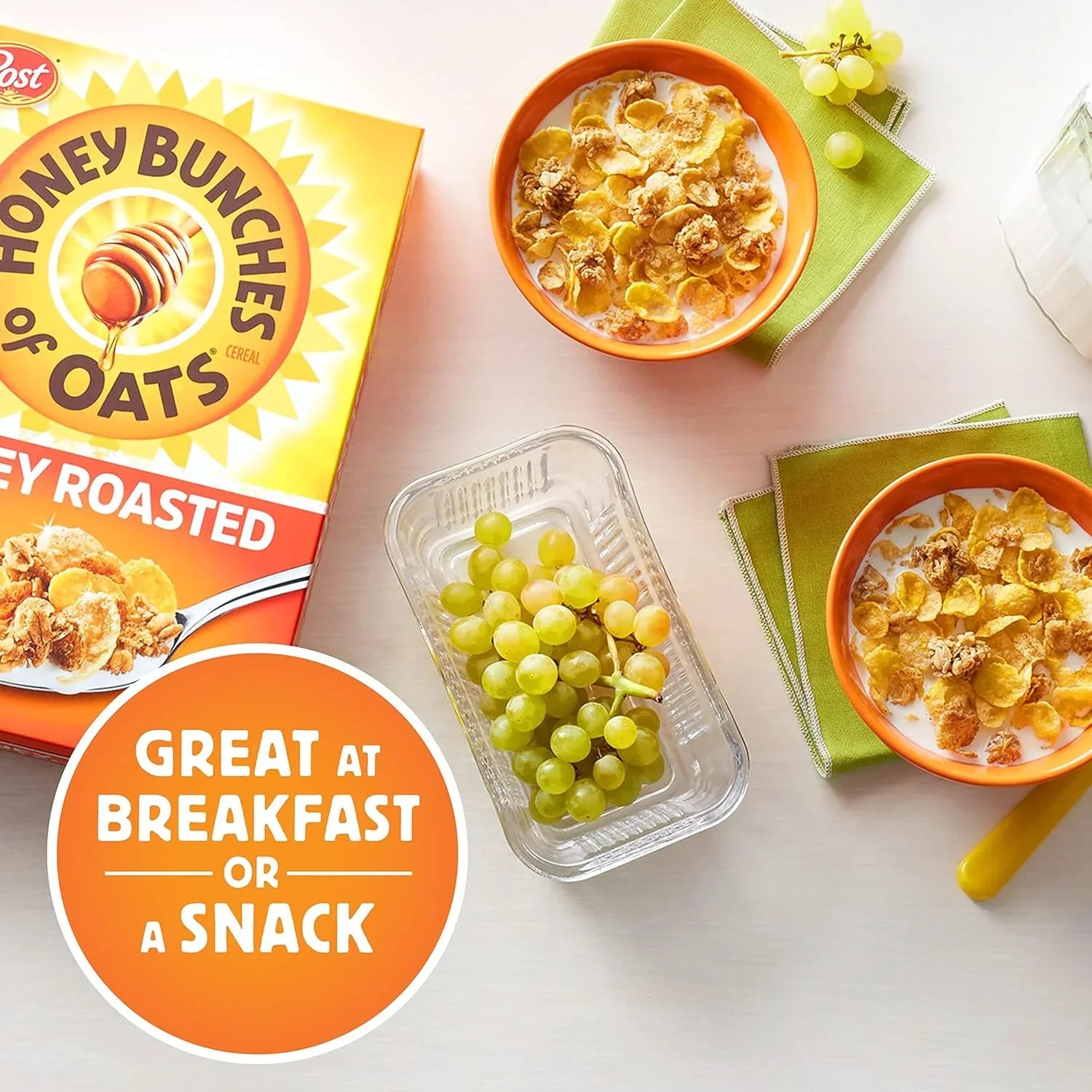 Honey Bunches of Oats Crunchy Honey Roasted Cereal - 18 Ounce Box of Deliciously Nutritious Breakfast - Big Mart USA