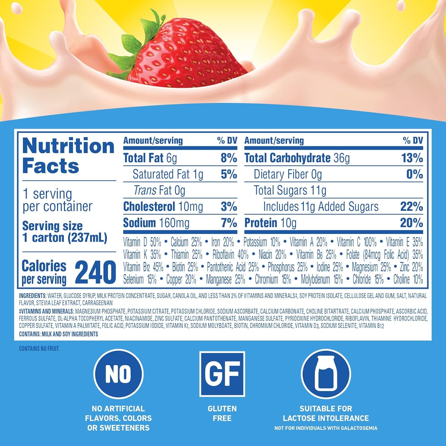 Carnation Breakfast Essentials Ready-To-Drink,Strawberry, 8 FL OZ Carton (Pack of 24) - Big Mart USA