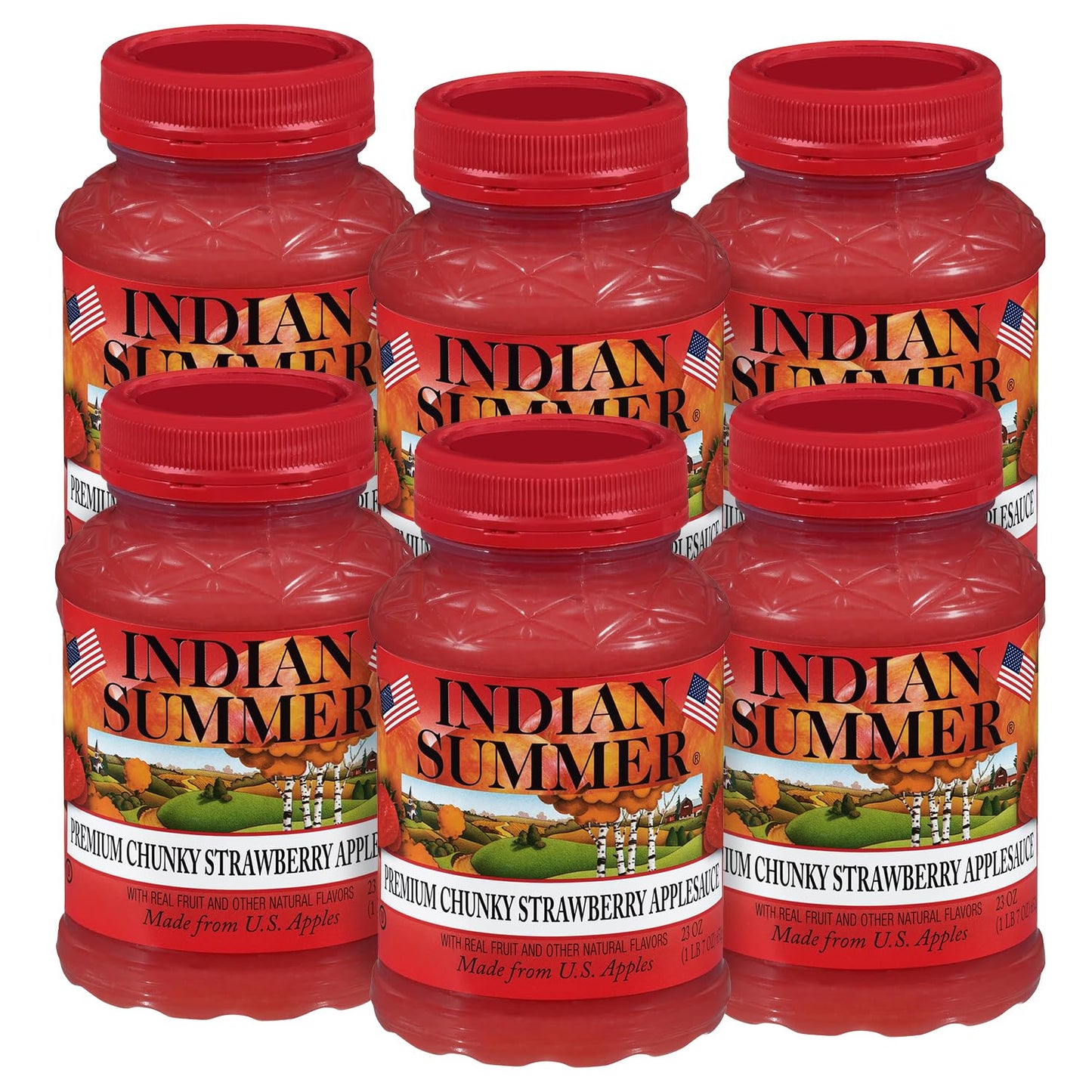 Indian Summer Chunky Peach Applesauce, 23 Ounce (Pack of 6)
