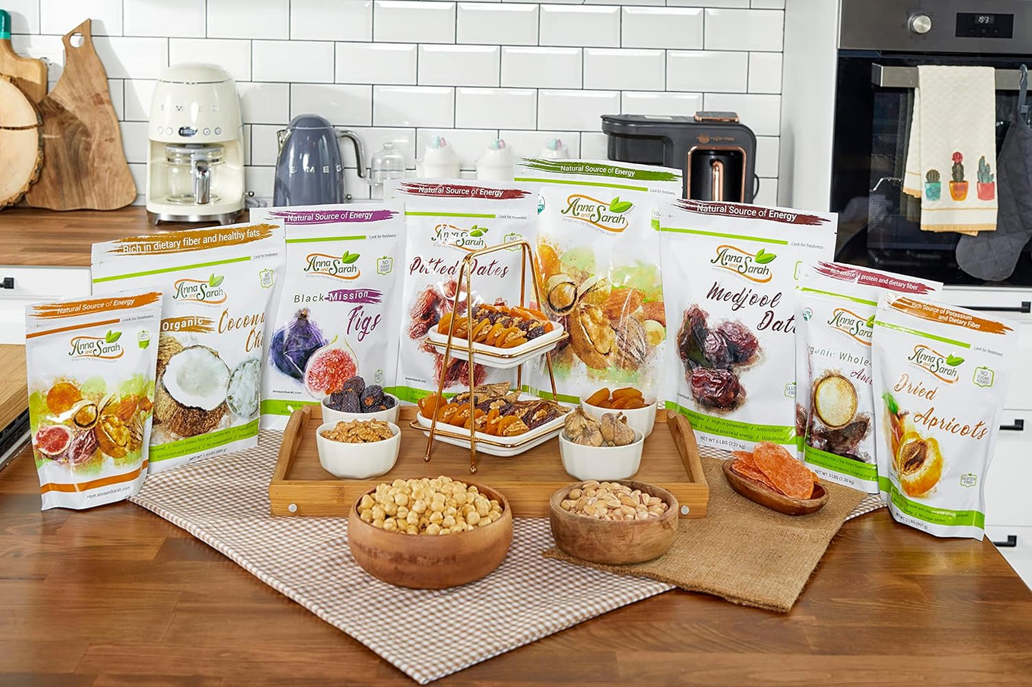 Anna and Sarah Premium Mixed Nuts in Shell, California Jumbo Chandler Walnuts, Extra Large Pecans, California Almonds, Large Oregon Hazelnuts (NO BRAZIL NUT), 6 Lbs - Big Mart USA