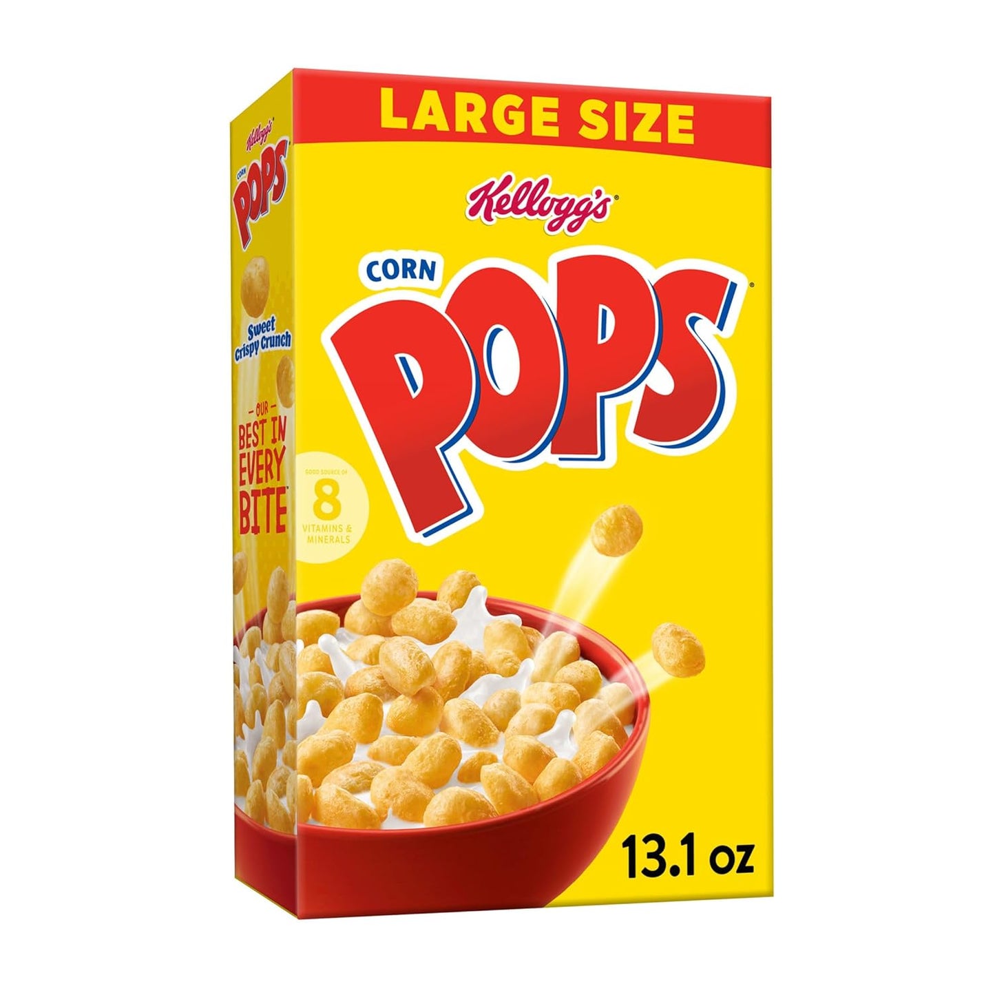 Kellogg'S Corn Pops Cold Breakfast Cereal, 8 Vitamins and Minerals, Kids Snacks, Large Size, Original, 8.1Lb Case (10 Boxes)