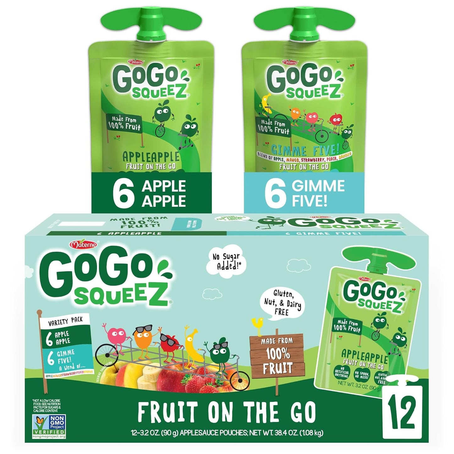 Gogo Squeez Applesauce, Apple Cinnamon, 3.2 Oz, 4 Ct