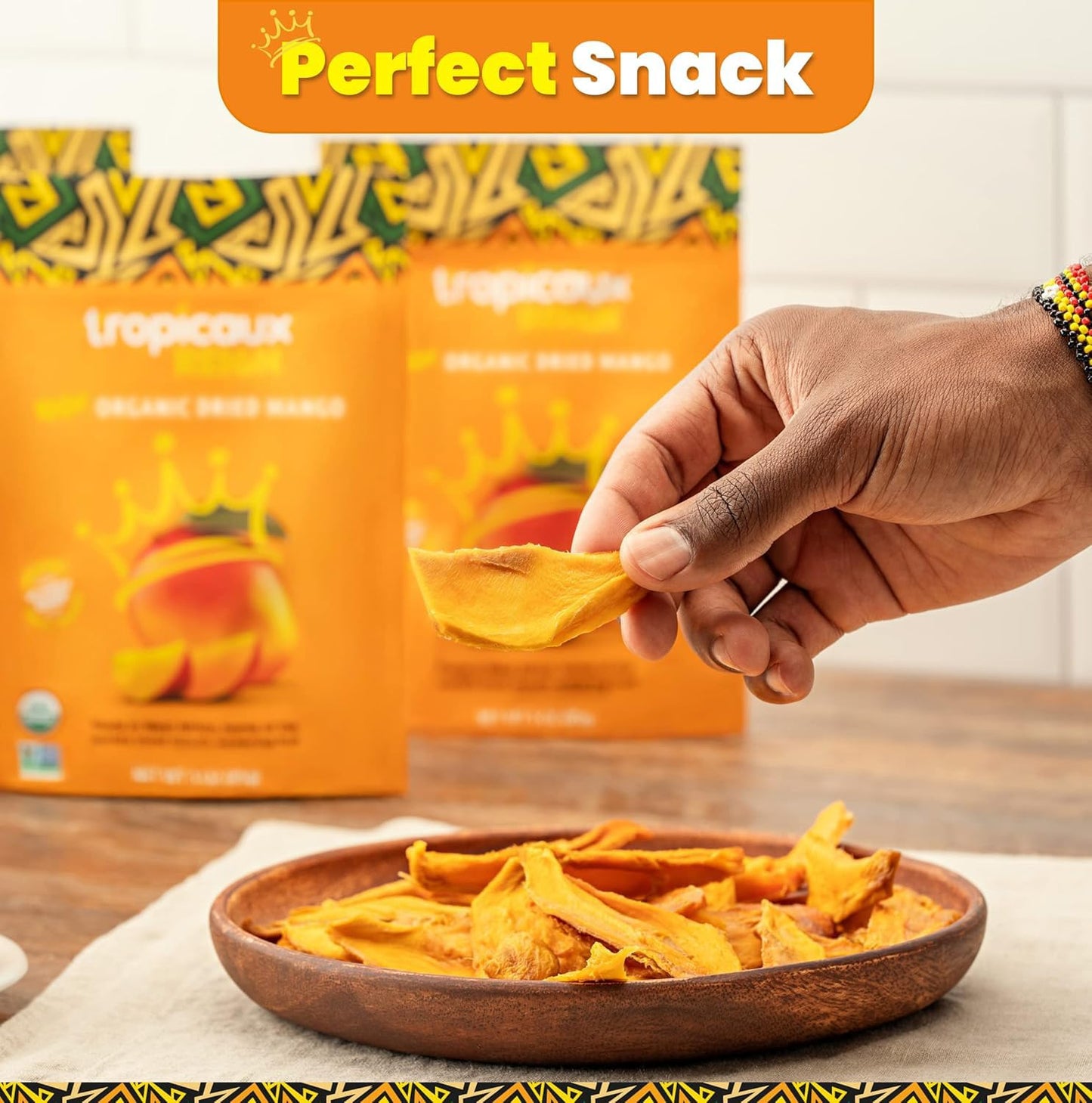 Organic Dried Mango Slices, No Sugar Added, 16Oz - All-Natural, Non-Gmo, Mouth-Watering Dried Mangoes - Preservative-Free, Nutritious & Delicious Snack for Kids and Adults by Tropicaux Reign - Big Mart USA