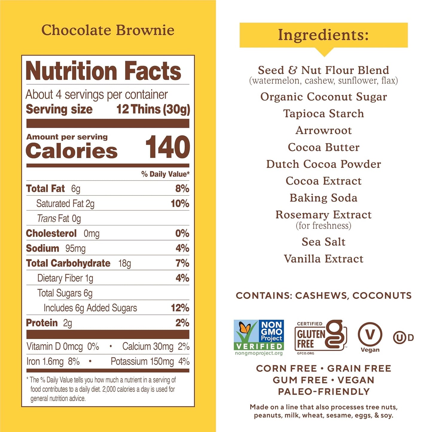 Simple Mills, Chocolate Brownie Cookies Thins, 4.25 Ounce - Big Mart USA