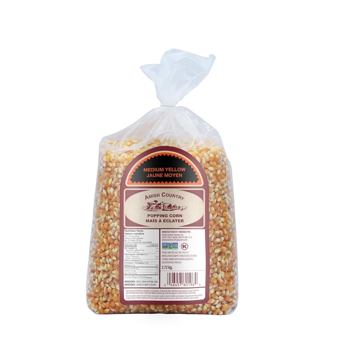 Amish Country Popcorn | 2 Lb Bag | Medium Yellow Popcorn Kernels | Old Fashioned, Non-Gmo and Gluten Free (Medium Yellow - 2 Lb Bag) - Big Mart USA
