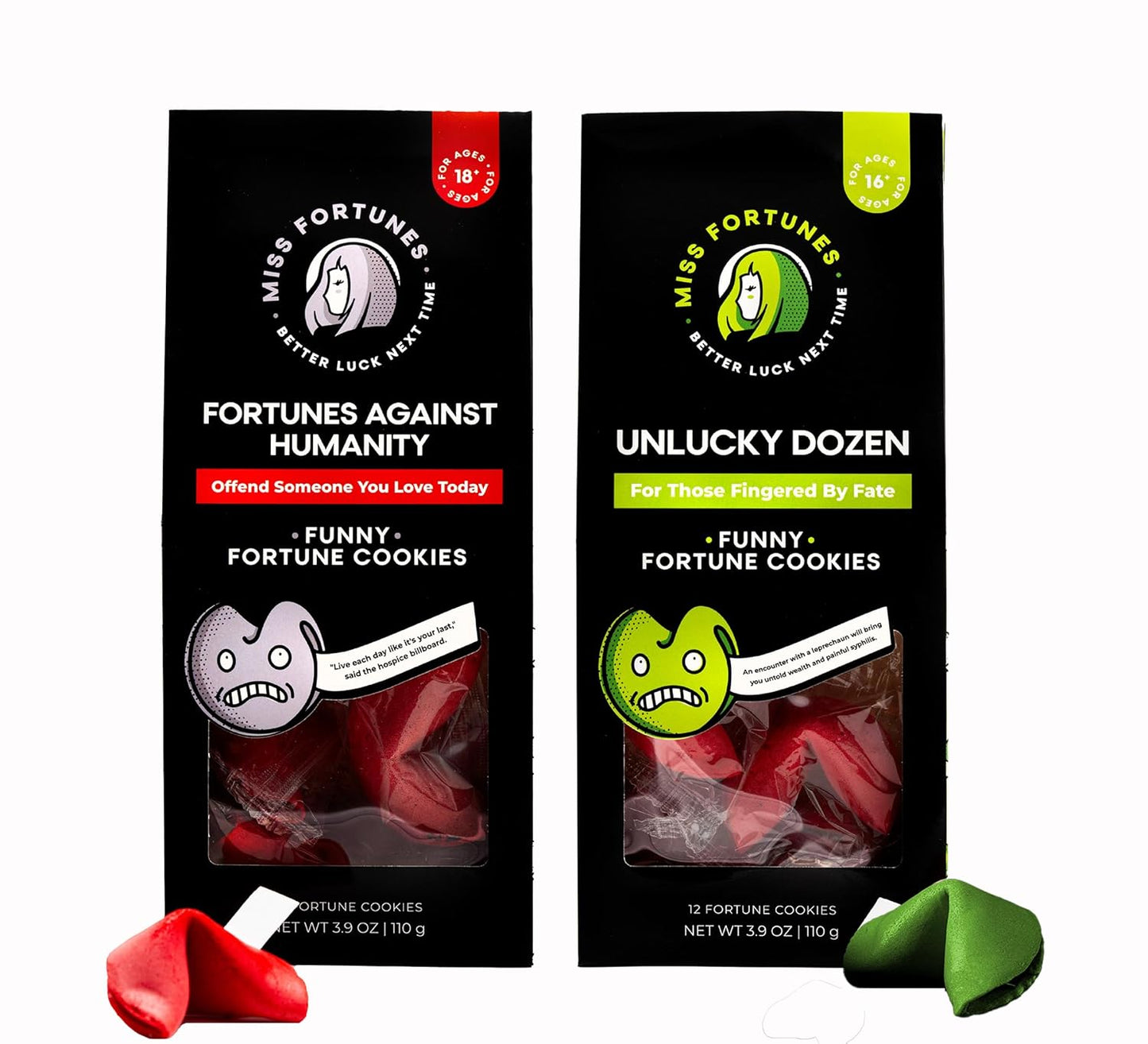 Miss Fortunes, Funny Fortune Cookies, the Two-Pack Shakur (Multi-Pack of 2 Dozen Cookies) (Dirty Dozen + Boozy Dozen), 24.0 Count - Big Mart USA