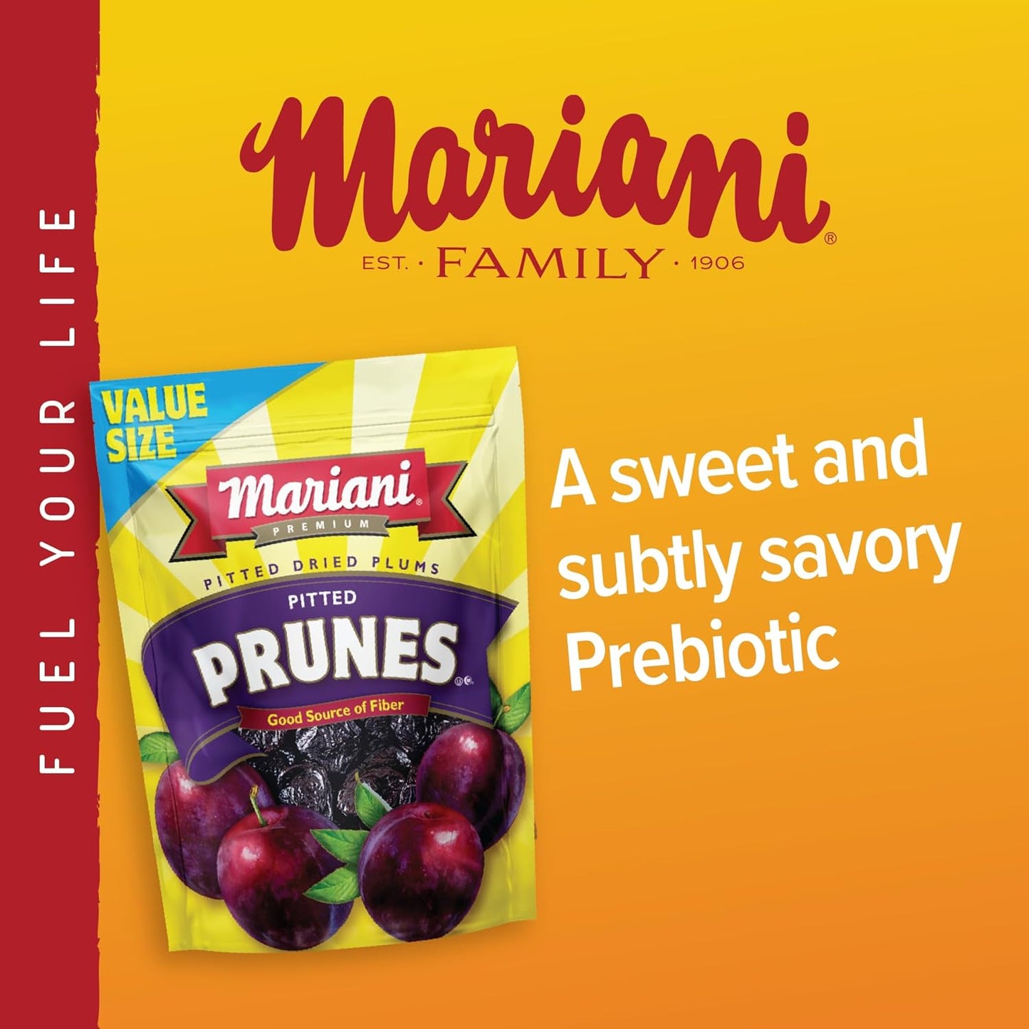 Mariani | Pitted Prunes | Dried Fruit | Healthy, Vegan, Gluten Free Snack for Kids & Adults | No Sugar Added | 32 Ounces (Pack of 1) - Resealable Bag