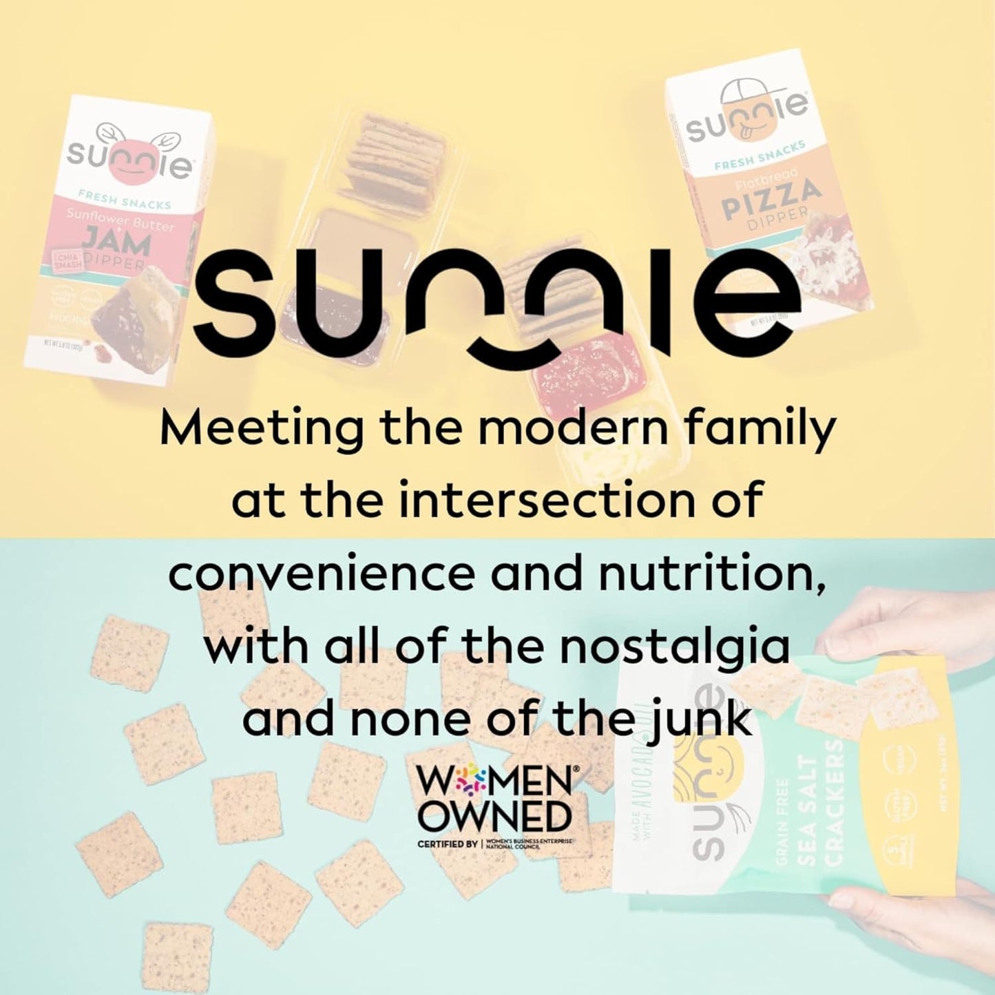 Sunnie Gluten Free Crackers - Healthy Grain Free Sea Salt Crackers, Snacks for Kids & Adults, Made with Avocado Oil, Only 5 Ingredients, Vegan Snack, Low Calorie (3 Oz - Pack of 3)