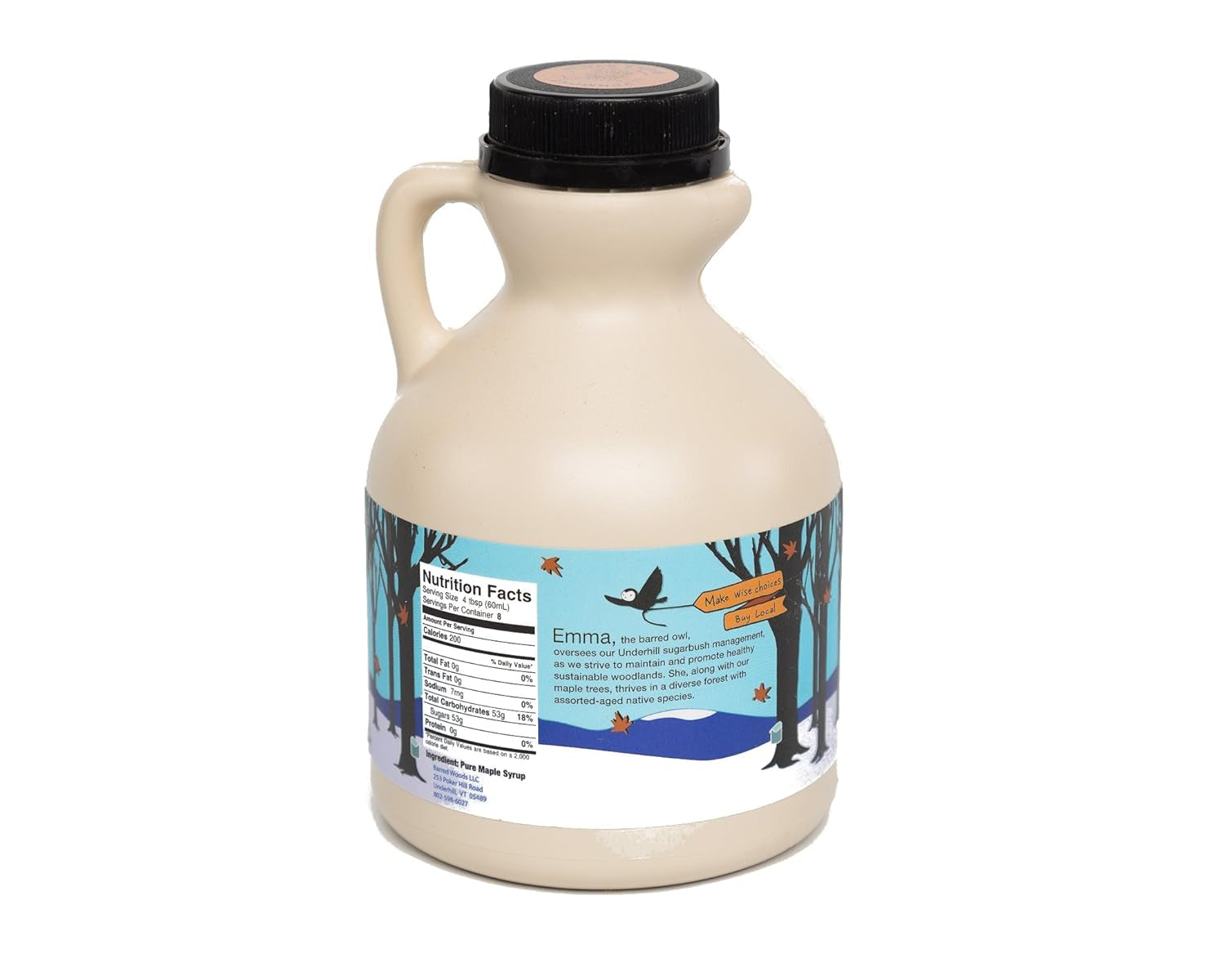 Organic Vermont Maple Syrup - Pure and All Natural - One Pint Jug (16 Oz) - Grade a Amber Rich - from Barred Woods Maple